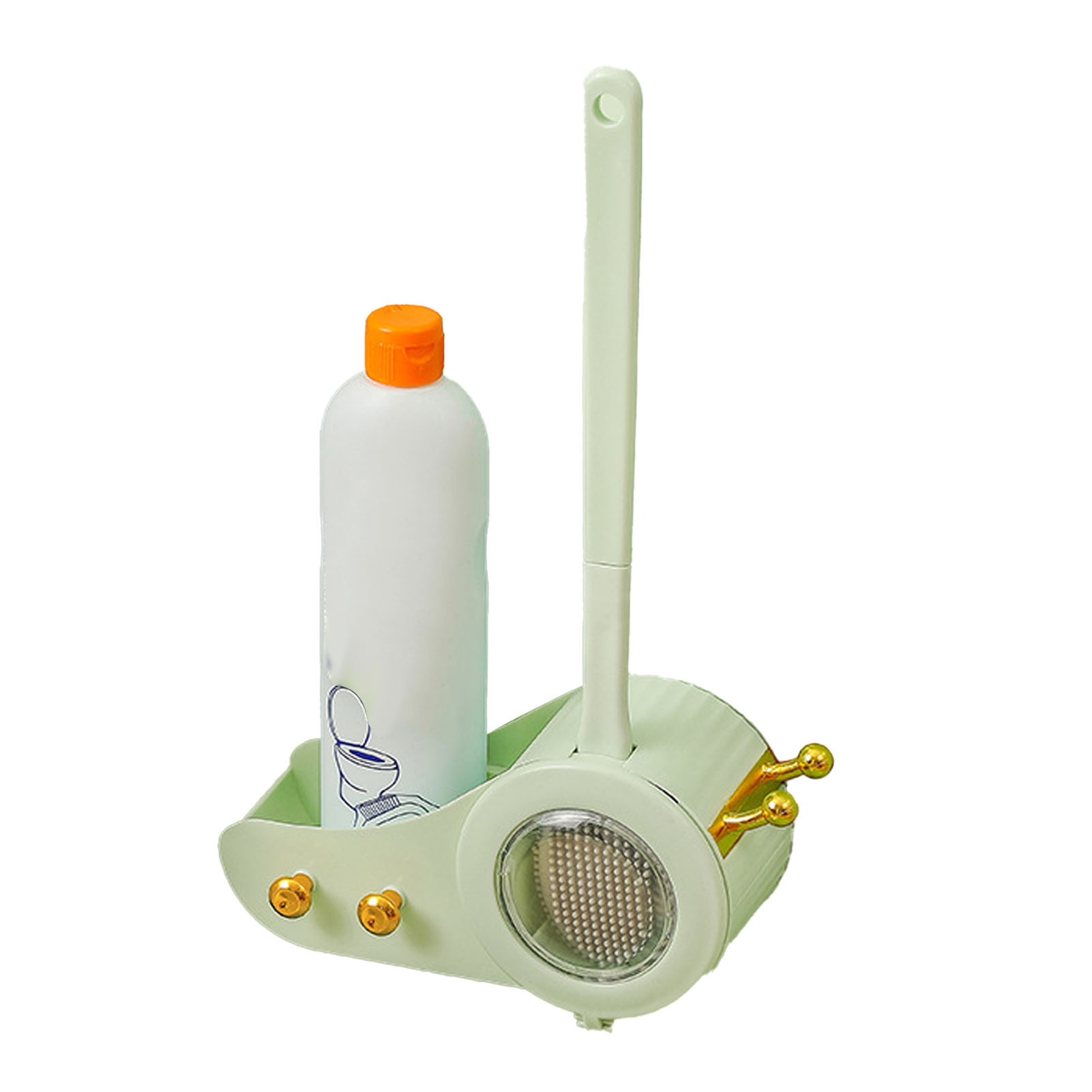 Schneckenförmige Toilettenbürste Aus Kunststoff, Langer Griff, Grün, Badezimmerreinigungsset, Dekorative Toilettenbürste, Hygiene-set.