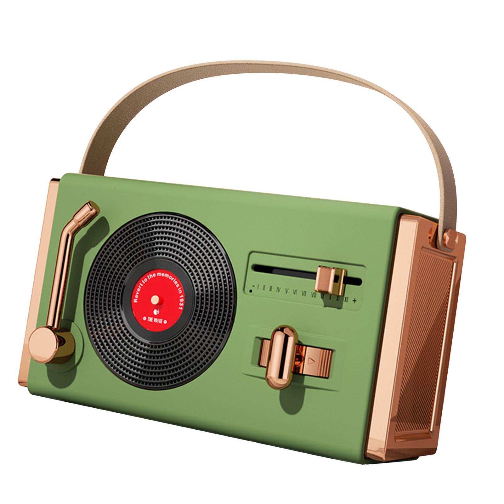 Grüner, Dekorativer, Tragbarer Bluetooth-lautsprecher, Hohe Klangqualität, Usb-anschluss, Retro-design, Für Wohnzimmer Und Büro, Kabelloser Outdoor-lautsprecher, Usb-unterstützung, Kraftvoller Klang.