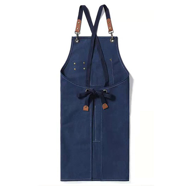Wasserdichte, Dicke Diy-schürze Aus Canvas, Arbeitsschürze Für Gartenarbeit Und Cafés, Hellblau