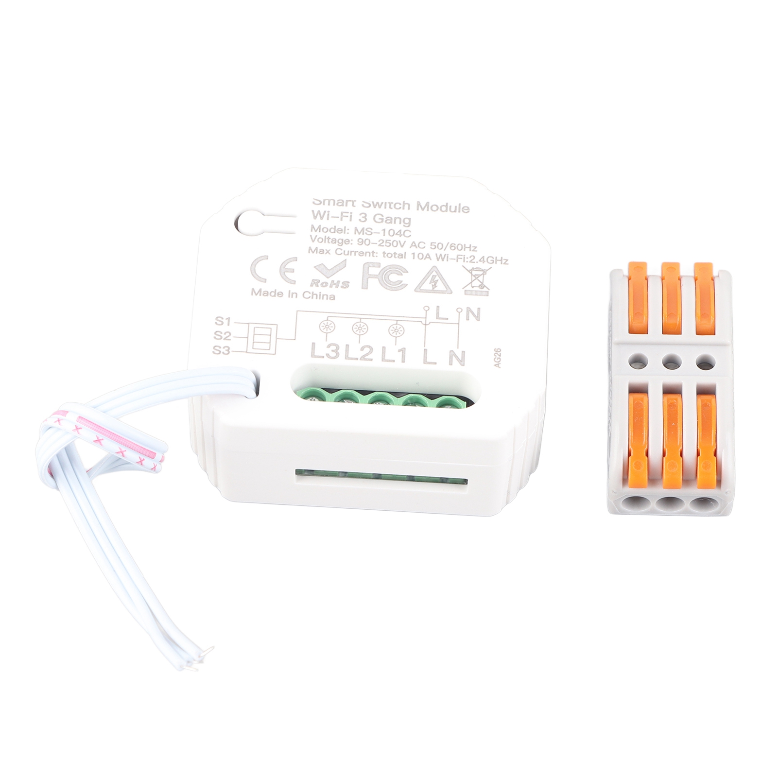 Wifi Smart Home Schaltermodul, Drahtlose Steuerung Von 3 Schaltern, Kompatibel Mit Tuya Smart Speakern.