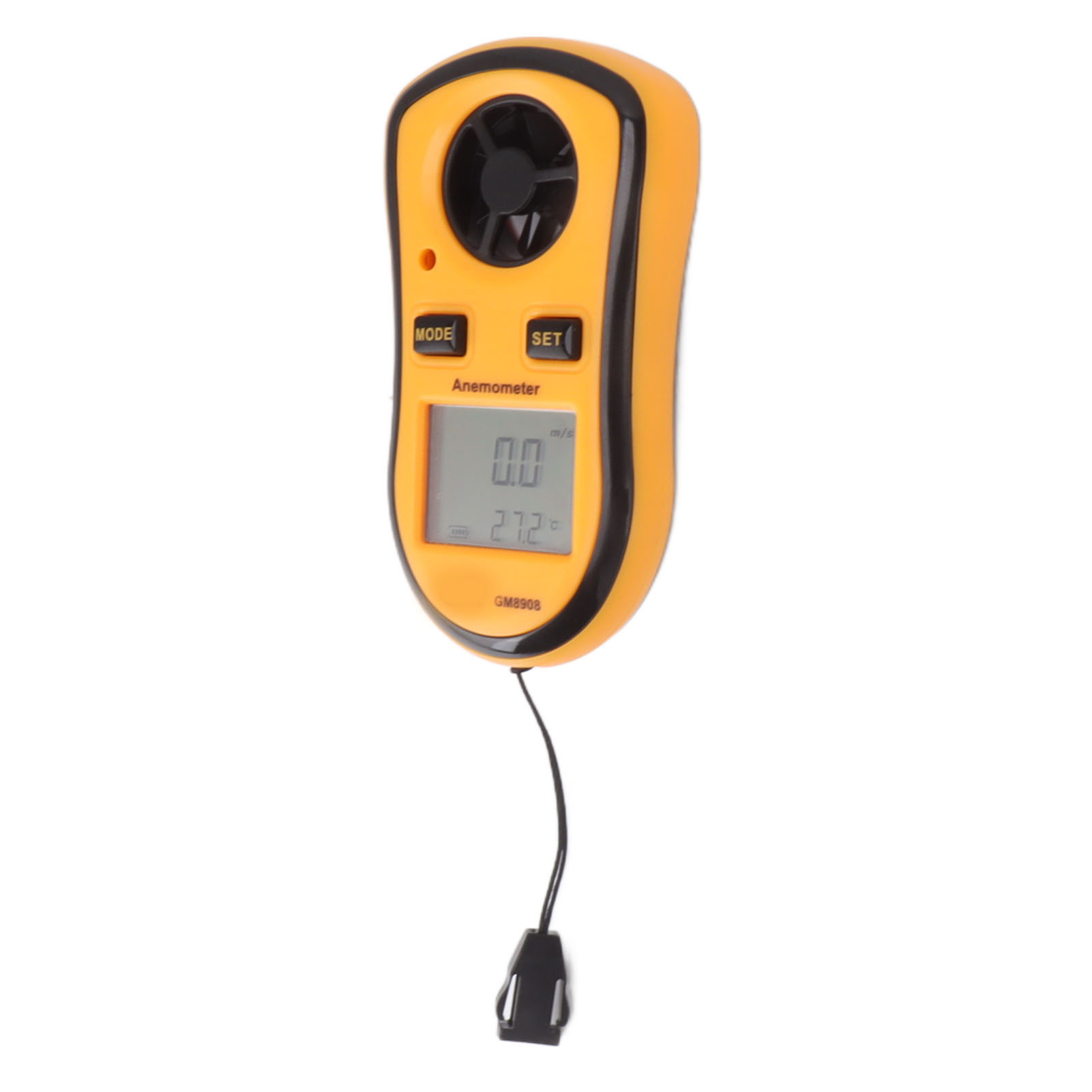 Tragbares Digitales Anemometer, Mini-windgeschwindigkeits-, Temperatur- Und Leistungsanzeige Mit Lcd-bildschirm.
