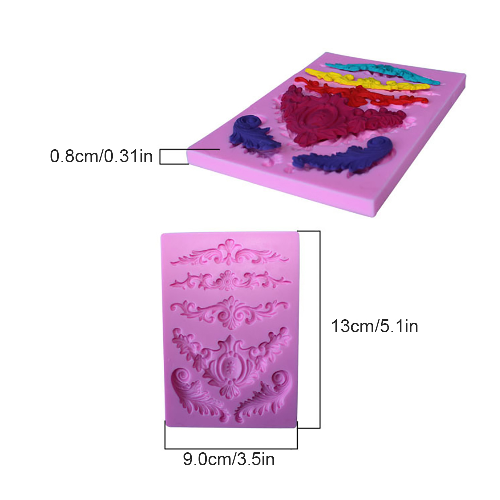 3d-silikonform Mit Barockem Blumenmuster, Dekorationswerkzeug Für Fondant, Cupcakes Und Kuchen