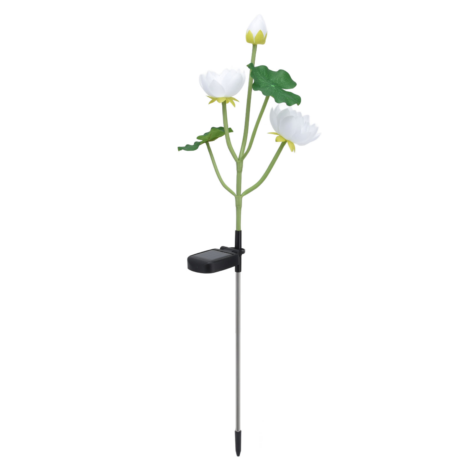 Blumenförmige Solarlampe, Ip65 Wasserdicht, Mit Erdungsstecker Für Garten, Terrasse, Hof (weiße Blüte, Mehrfarbige Leds).
