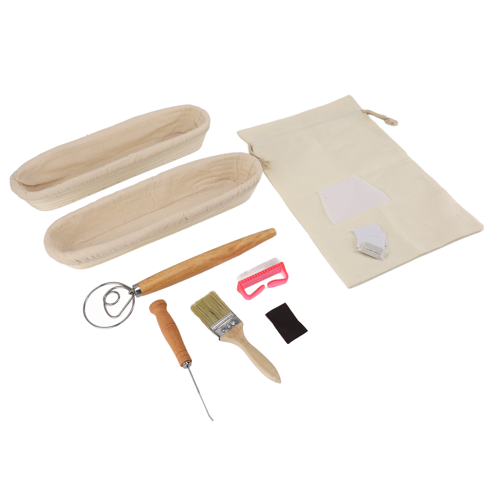 Set Aus 2 Robusten Brotkörben Aus Rattan, Die Die Teiggärung Fördern Und Für Verschiedene Brotformen Geeignet Sind.