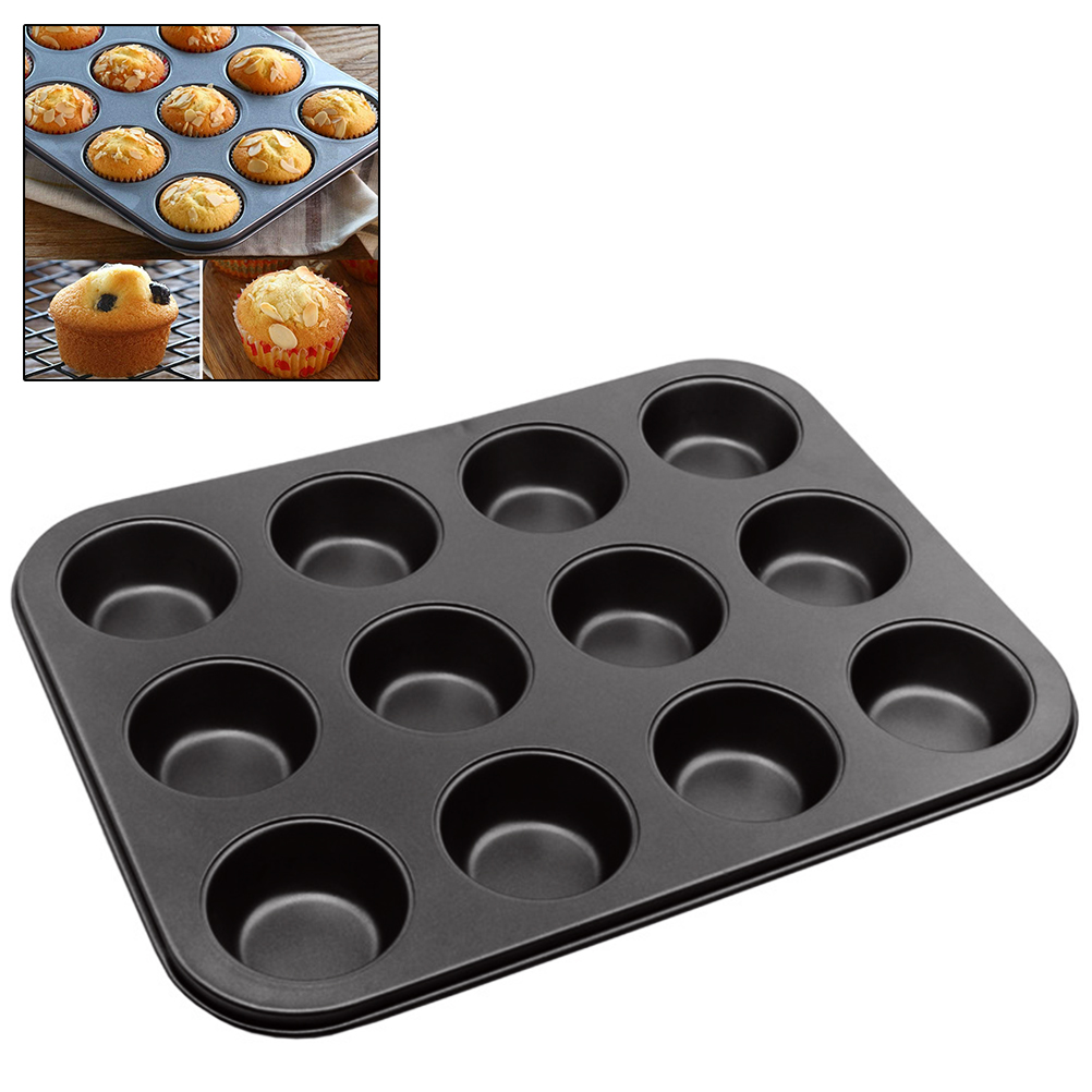 Wiederverwendbare, Antihaftbeschichtete Muffinform Mit 12 Mulden, Die Auch Als Cupcake-form Verwendet Werden Kann.