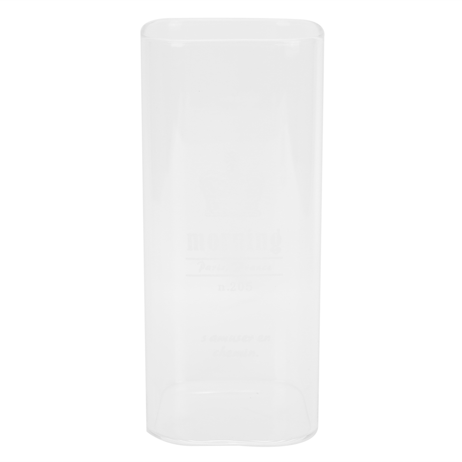 Quadratischer, Hitzebeständiger Glasbecher Mit Kronendesign, 400 Ml, Ideal Für Wasser, Milch Und Frühstück.