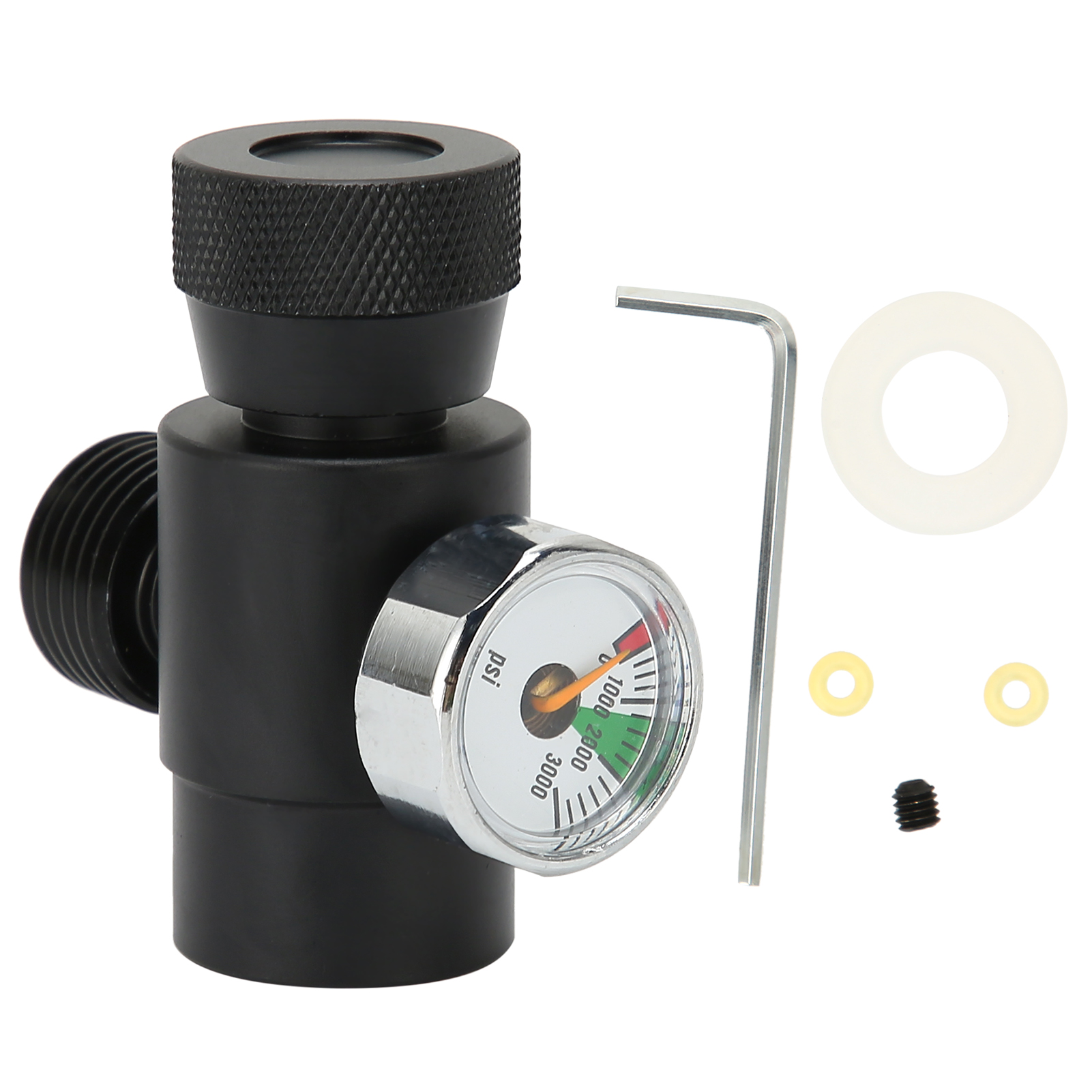 Cga320 Co2-flaschenfülladapter // Tr21-4 Asa 3000 Psi Manometer Schwarz