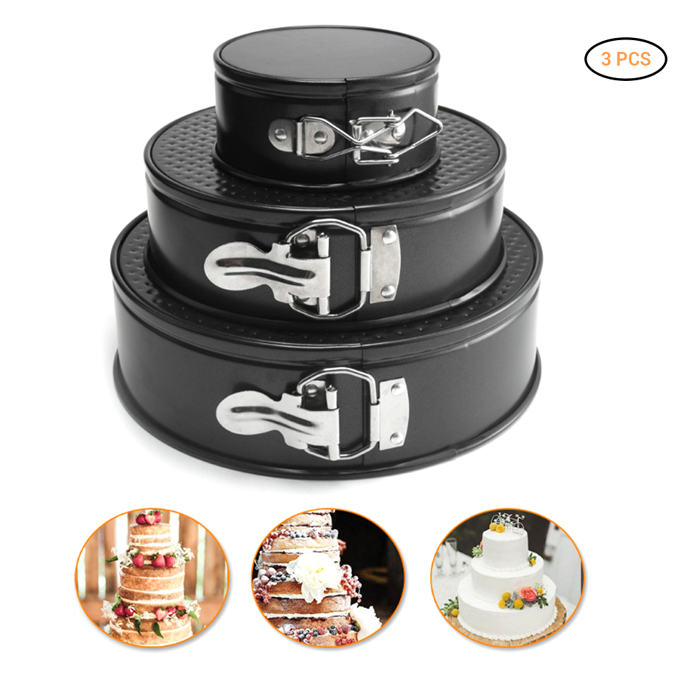 Set Mit 3 Springformen Für Käsekuchen, Antihaftbeschichtet Und Auslaufsicher.