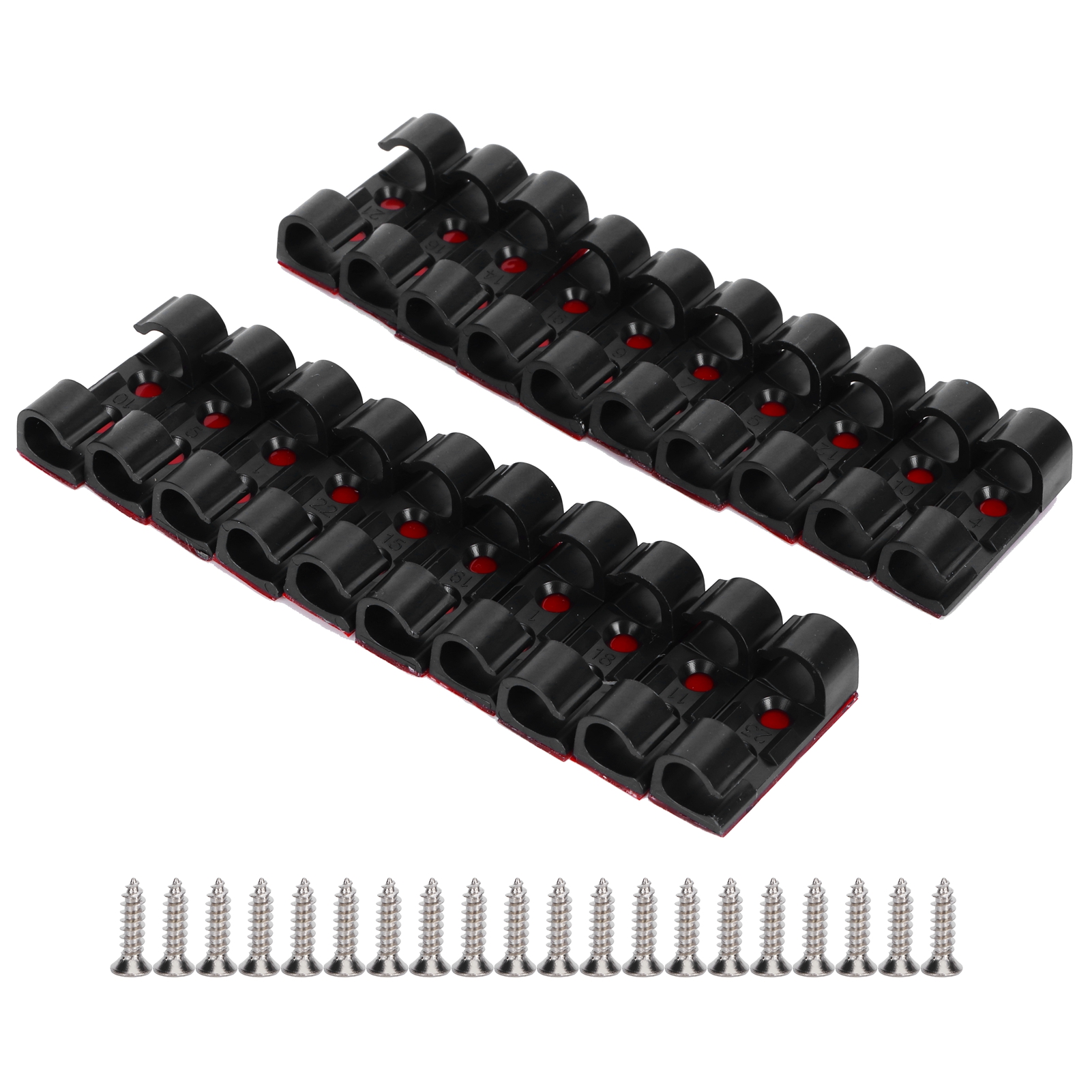 Packung Mit 20 Selbstklebenden Kabelbindern, Clips Und Kabelbefestigungen, Schreibtisch-organizer (schwarz)