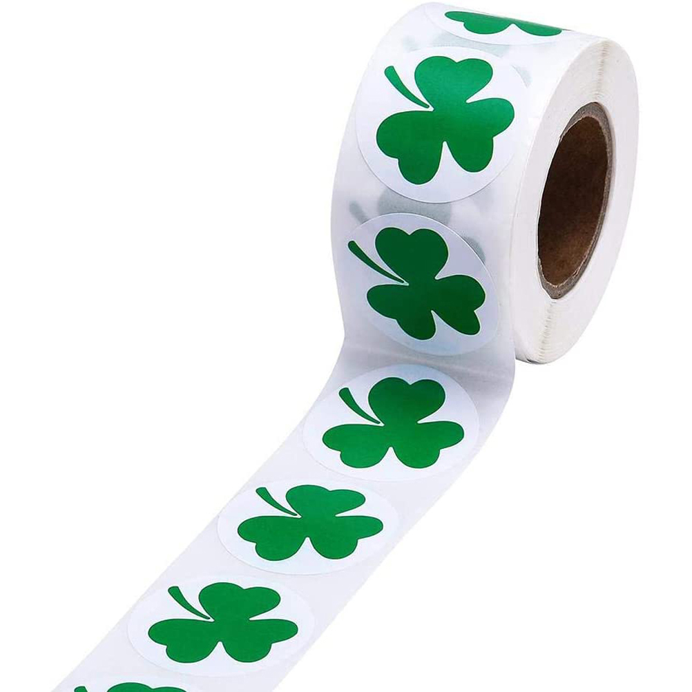 Aufkleber Zum St. Patrick's Day, Kleeblatt-aufkleberrollen, Selbstklebende Etiketten, Basteldekorationen, Kleeblatt-anhänger