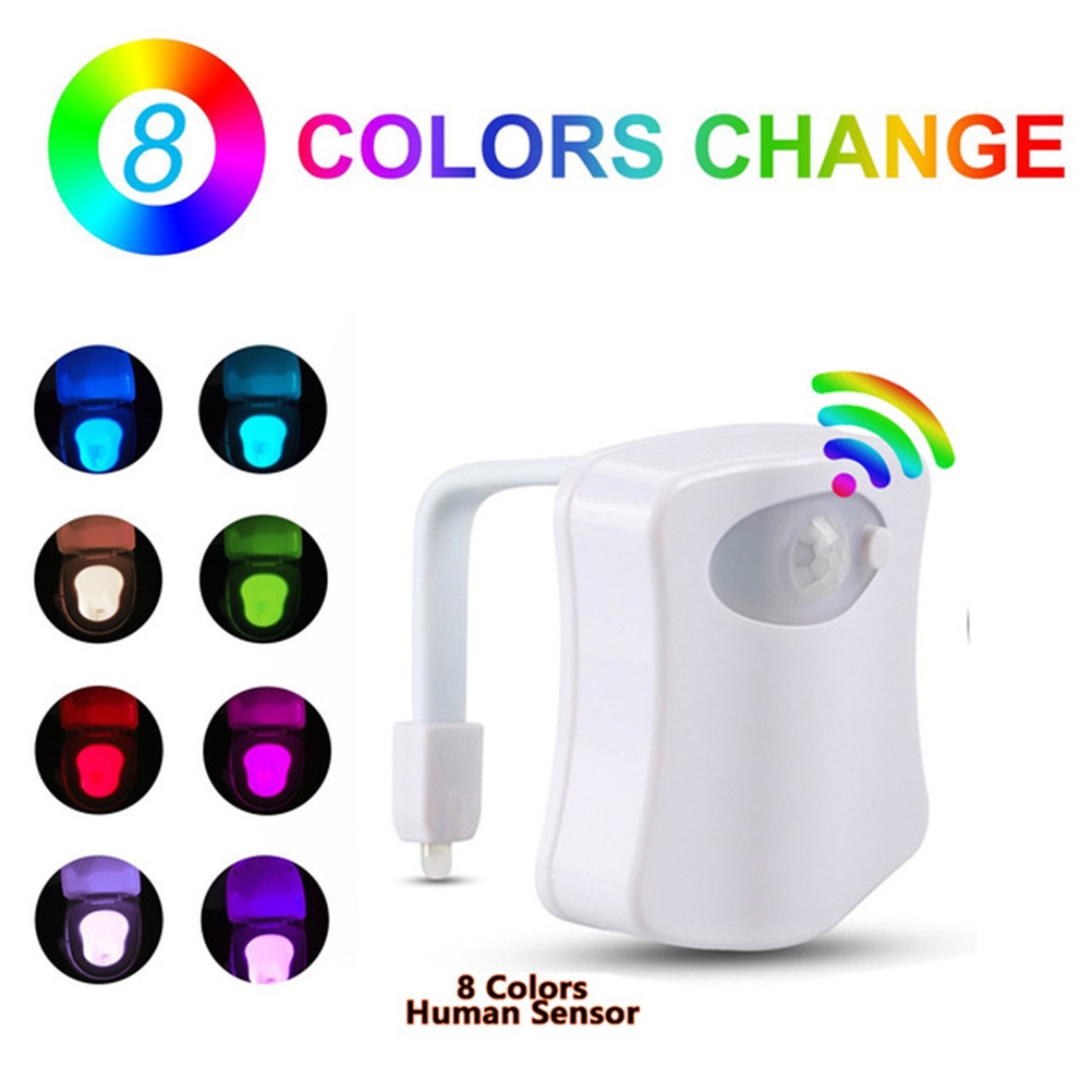Automatische Led-toilettenbeleuchtung Mit Präsenzerkennung, 8 Farben, Für Toilettenschüssel Und Badezimmer.
