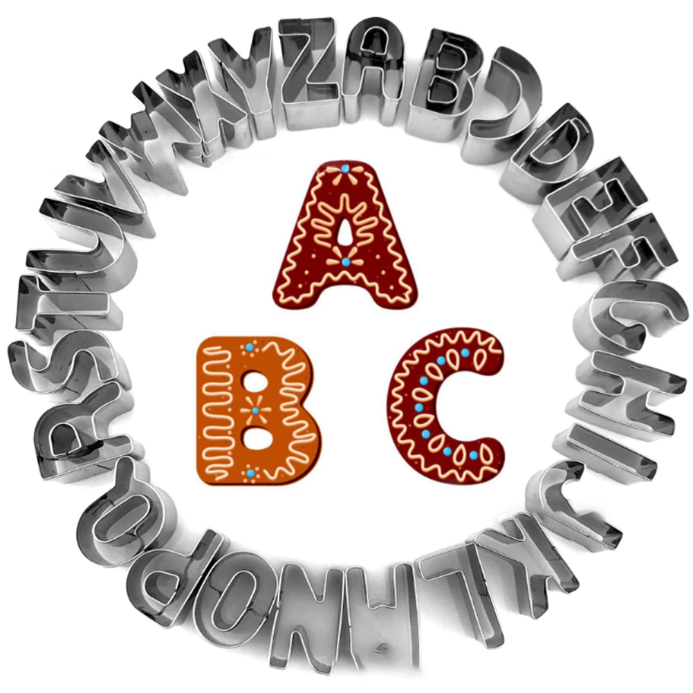 Mini-ausstechformen Aus Edelstahl, Alphabet-ausstechformen-set, Tortendekorationsformen