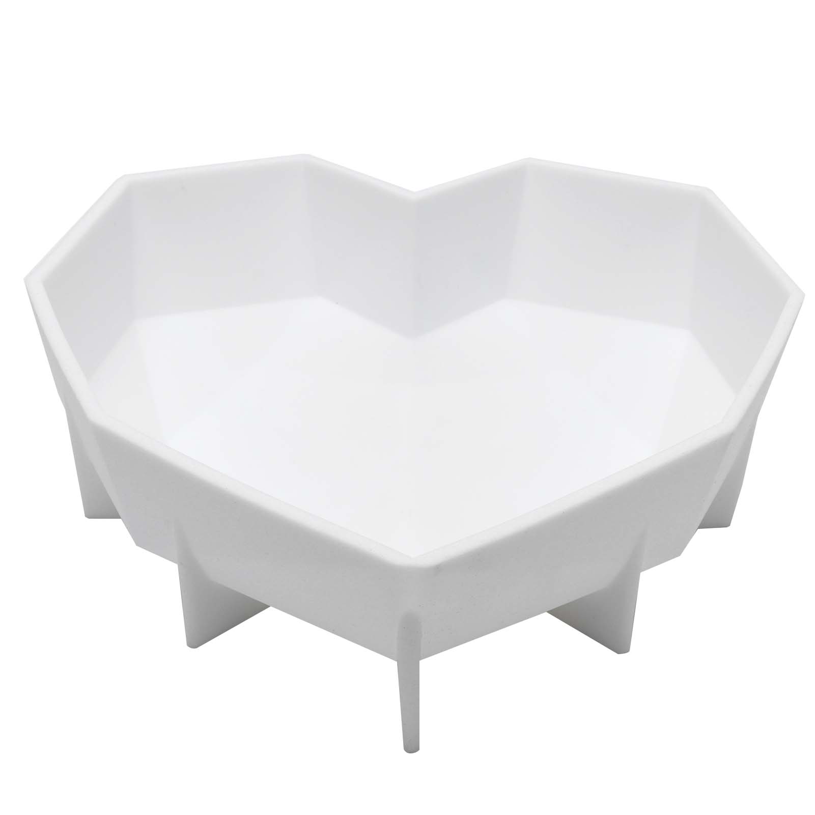 Diamantförmige, Herzförmige Silikonform Für Fondant, Kuchen Und Schokolade, Ideal Zum Backen Und Für Desserts. Weiß.
