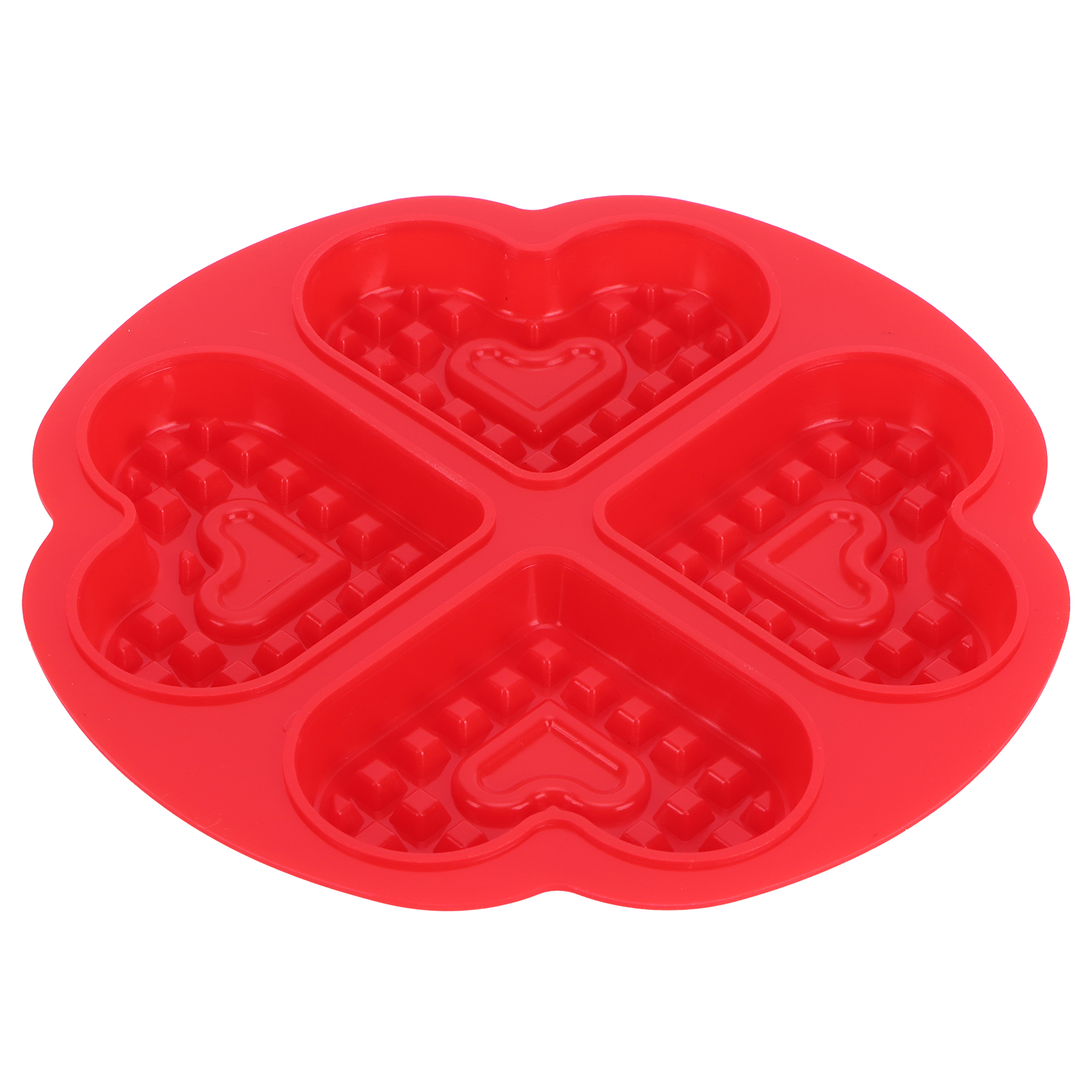 Wiederverwendbare Silikon-waffelform Zum Selbermachen Für Muffins Und Kuchen, Küchenutensil (4 Herzförmige Mulden)