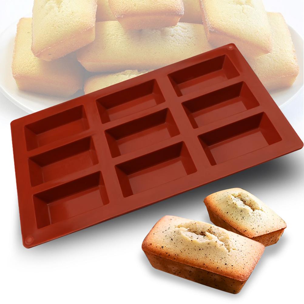 Flexible Rechteckige Backform Mit 9 Mulden, Ideal Zur Herstellung Von Süßigkeiten, Kuchen, Pralinen Und Seifen.