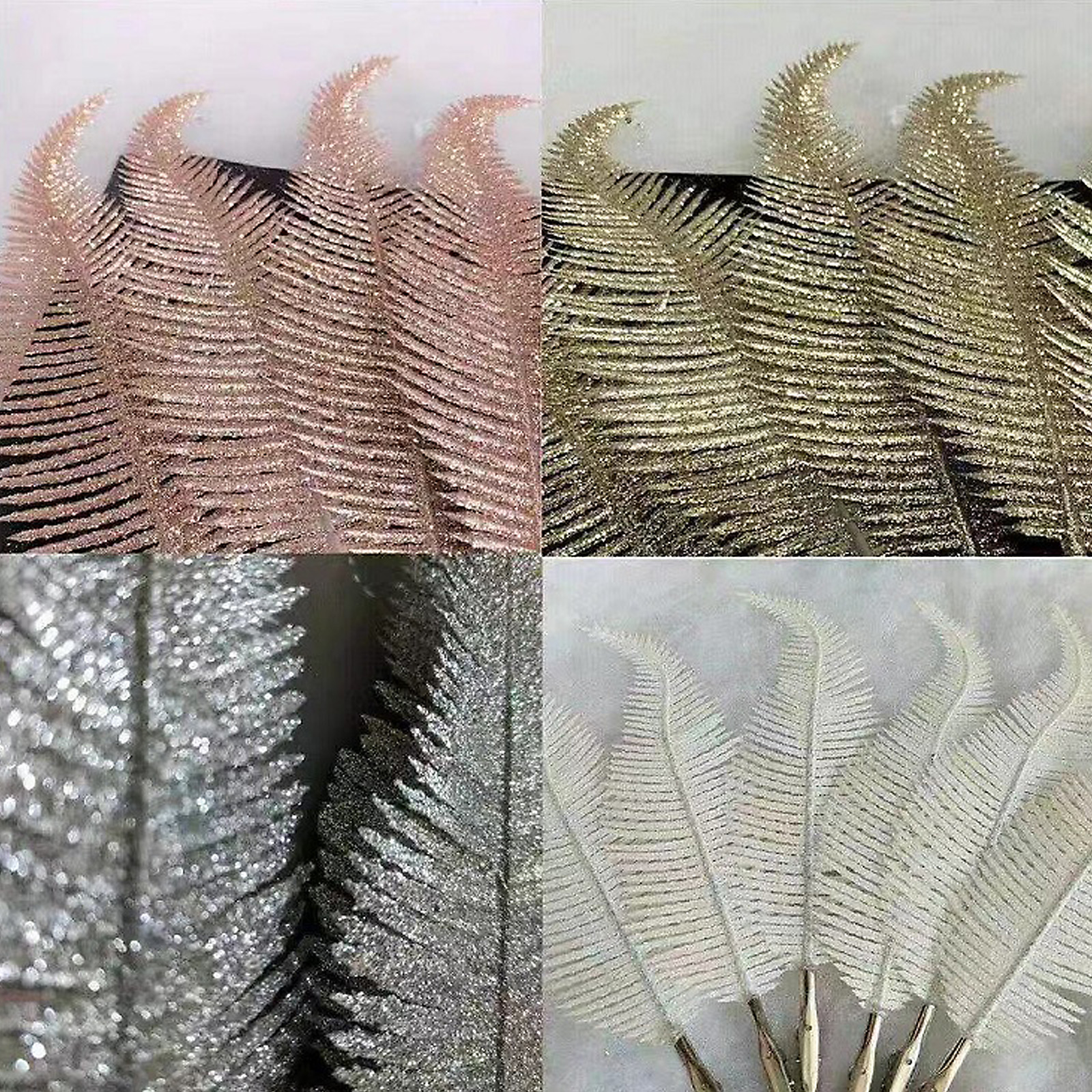 Glitzernder, Blattförmiger Weihnachtsbaumschmuck Mit Clip, Hängedekoration Für Zuhause Und Weihnachtsfeiern