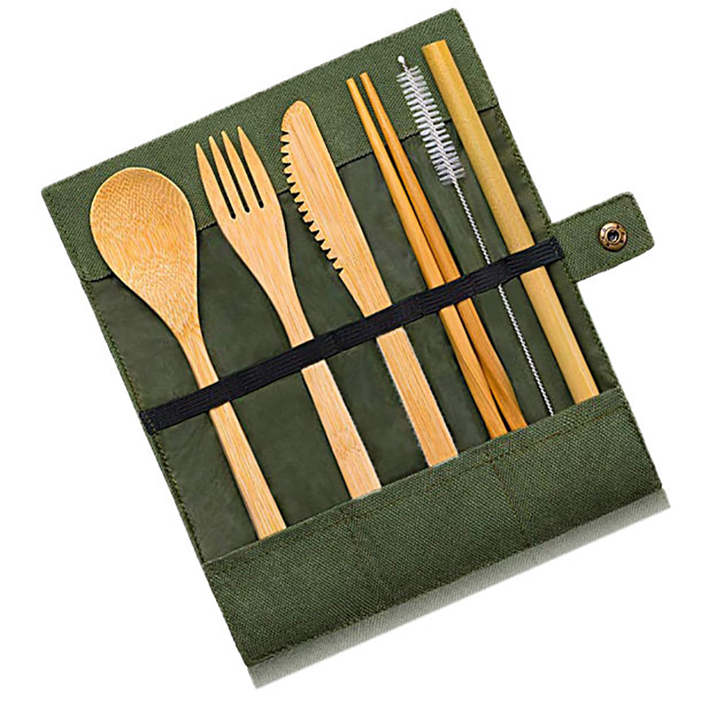 Bambus-besteckset (hobel, Löffel Und Gabel) Mit Integriertem Aufbewahrungsfach, Ideal Für Picknicks, Grillabende Und Andere Aktivitäten Im Freien.