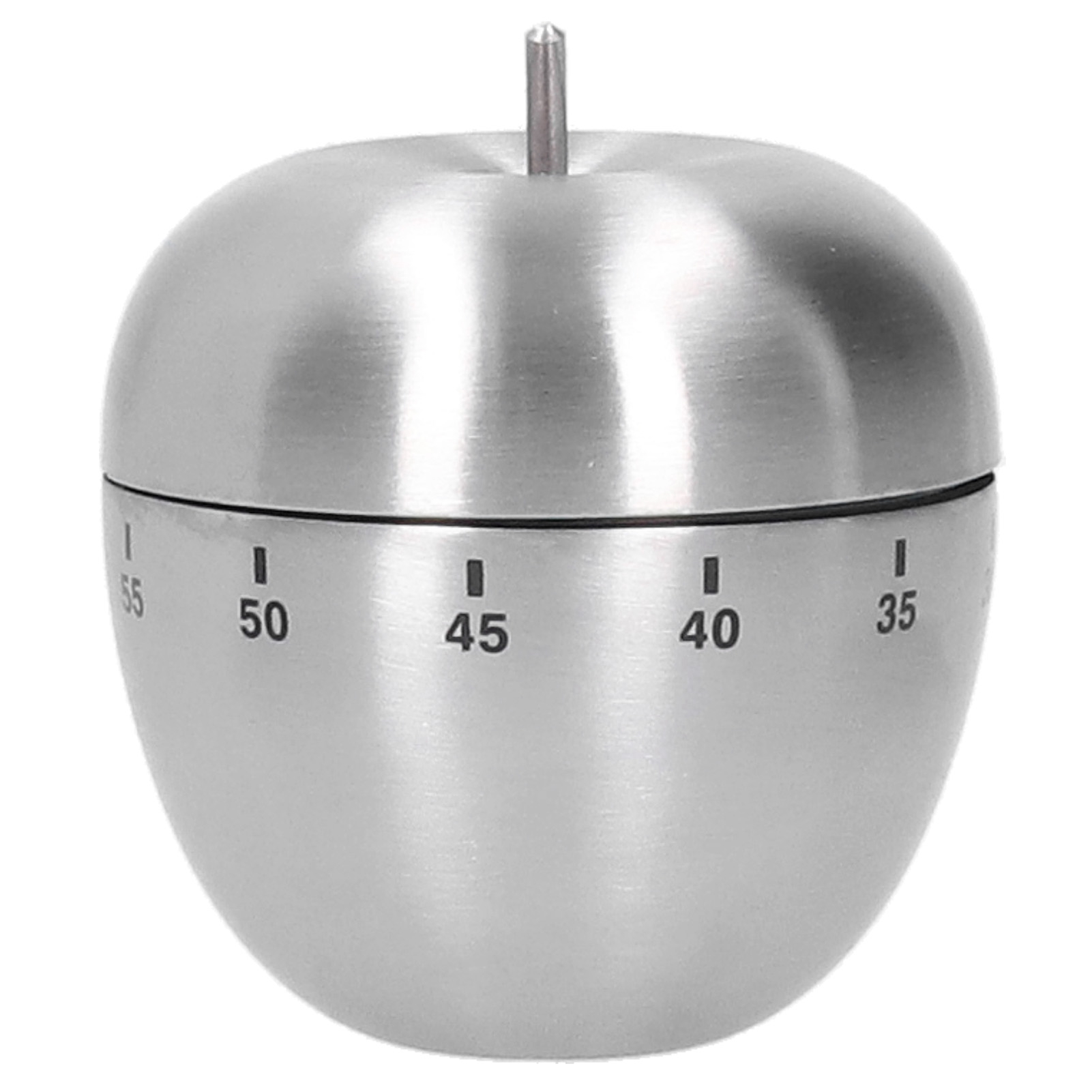 Mechanischer Küchentimer Aus Edelstahl In Apfelform Mit Countdown Und Alarmfunktion.