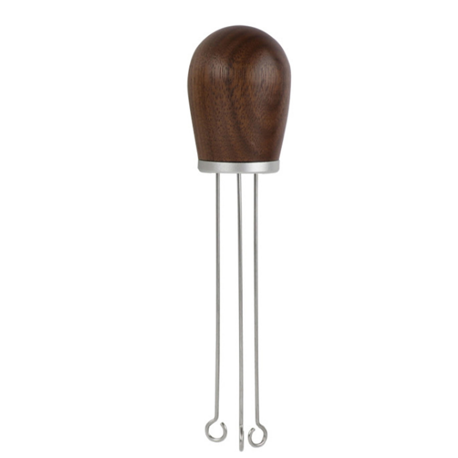 Kaffeepulverspender Mit Nadelform, Holzgriff, Kaffeerührer, Dosierwerkzeug (deckel Aus Walnussholz Mit Silbernem Deckel)