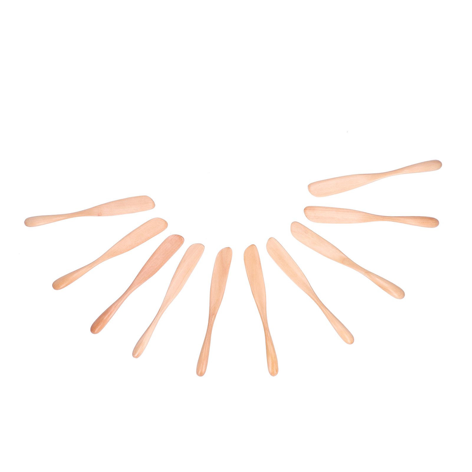 Set Mit 10 Wiederverwendbaren Holzmessern, Käsemesser Und Kuchenmesser, Küchenutensilien Für Zuhause, Picknicks Und Restaurants. Helle Farbe.