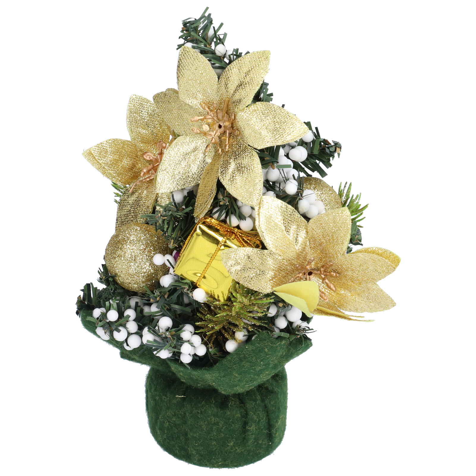 Wunderschöner Und Niedlicher Künstlicher Mini-weihnachtsbaum In Leuchtenden Farben, Innovative Tischdekoration, Goldfarben