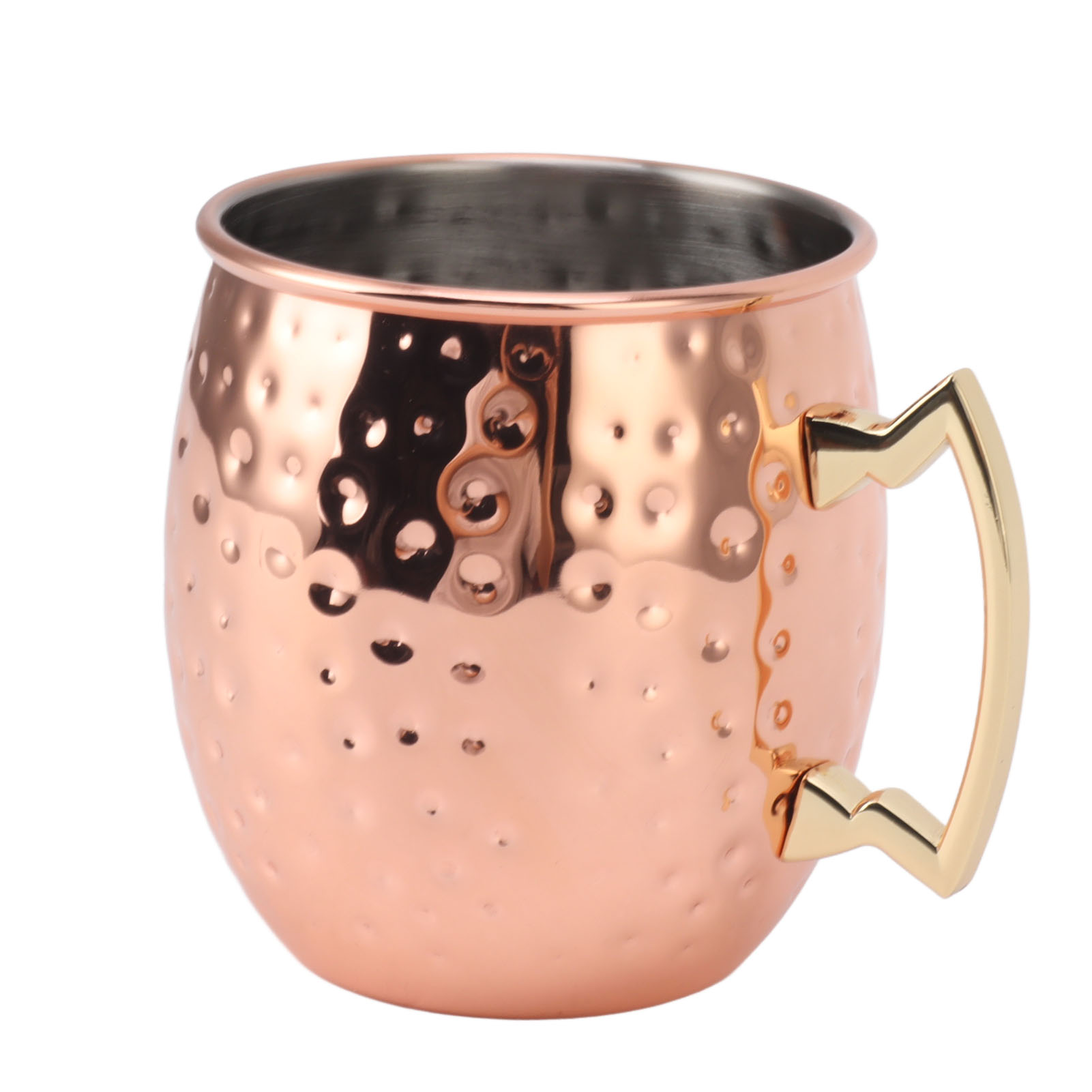 600 Ml Edelstahlbecher Im Moscow-mule-stil, Ideal Für Bier Und Cocktails Zu Hause, Mit Roségoldenem Punktmuster.