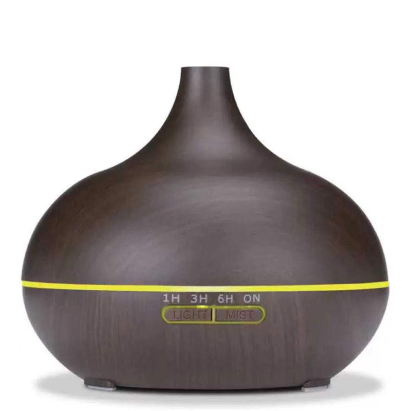 Aroma-diffusor Mit Holzoptik, Ultraschall-luftbefeuchter Für Ätherische Öle, Geräuschlos, Mit Heller Und Dunkler Holzoptik Sowie Fernbedienung (eu).