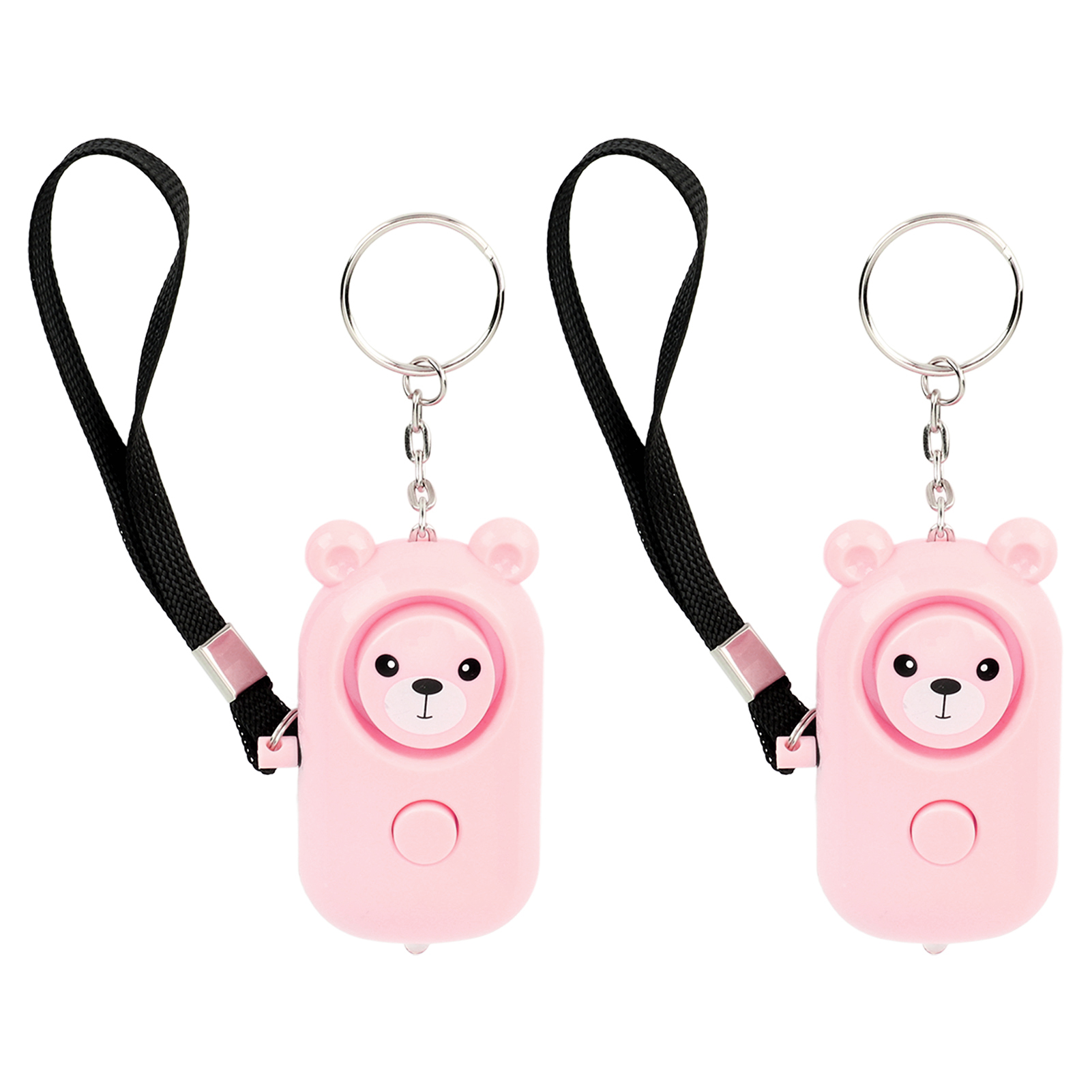 2er-set Sicherheitsalarm-schlüsselanhänger Im Bären-design Für Frauen, Mädchen, Kinder Und Senioren, Rosa Und Pink