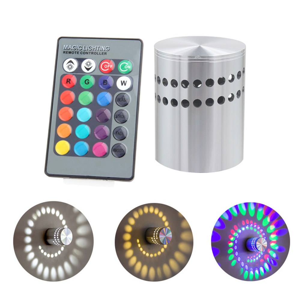 3w Rgb Led-spiralwandleuchte Mit Fernbedienung, Ideal Zur Dekoration Von Bars, Restaurants Und Karaoke-lokalen.