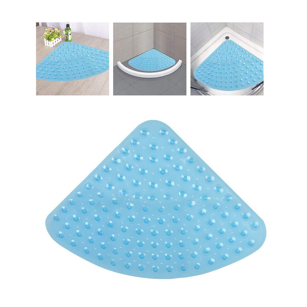 Rutschfeste, Fächerförmige Badematte Mit Abflussloch Aus Pvc.