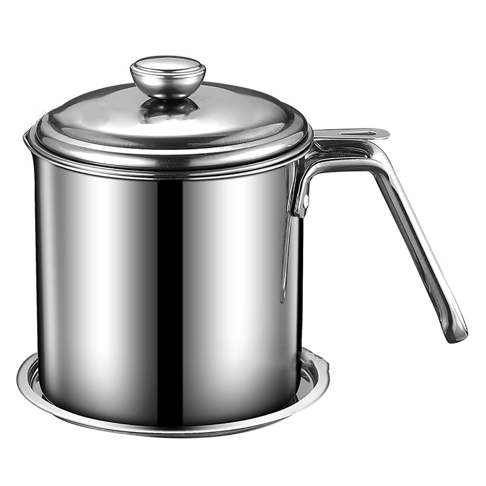 Ölfiltertopf Aus Lebensmittelechtem Edelstahl, Staubdicht, Feinmaschig, Mit Deckel Und Griff. Fassungsvermögen: 1,3 L.