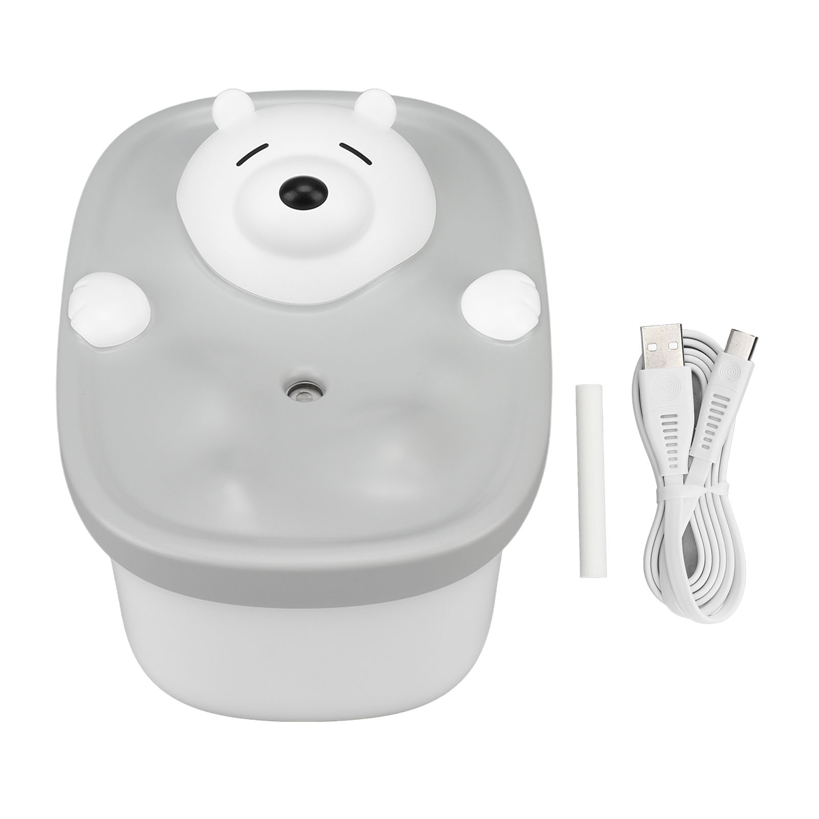 Miniatur-tischluftbefeuchter In Bärenform (450 Ml), Usb-aufladbar, Grau