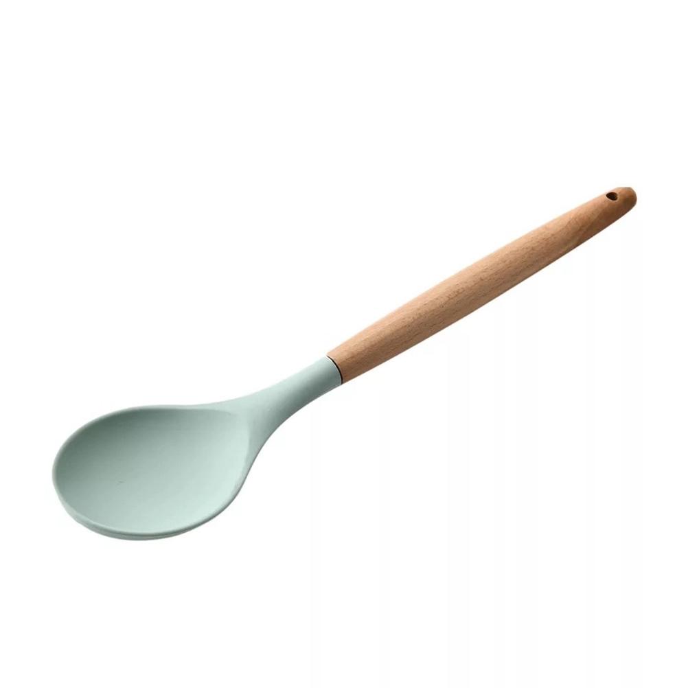 Küchenlöffel Mit Holzgriff, Robuste Und Langlebige Backutensilien Aus Silikon