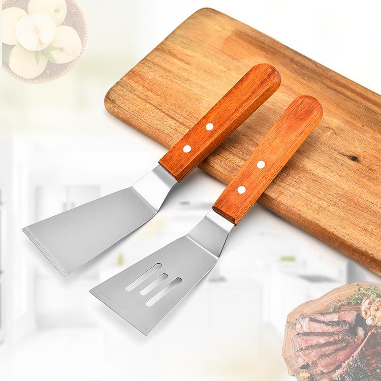 Set Aus 2 Edelstahl-metallspateln Für Herdplatten, Crêpes Und Grills.