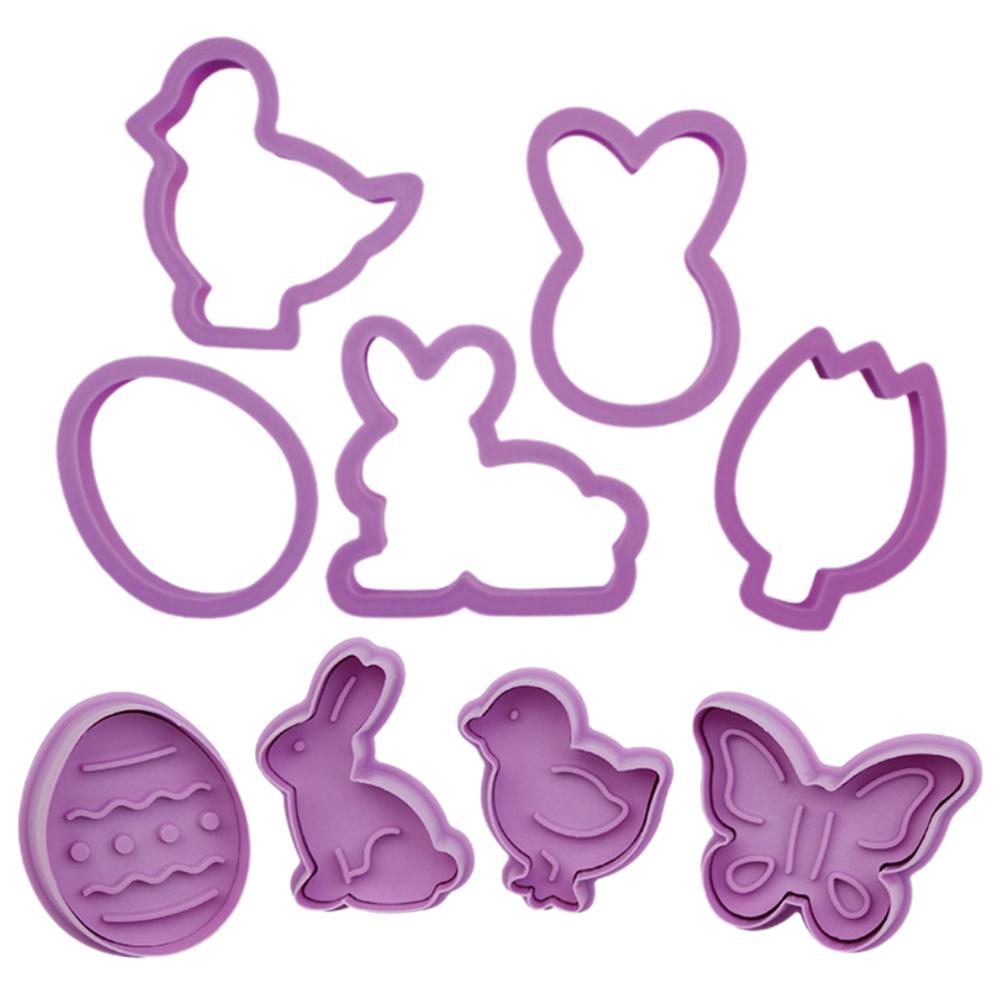 Set Mit 9 Kunststoff-osterformen, Tier-ausstechformen, Hasenformen, Backwerkzeug, Cupcake- Und Bastelzubehör