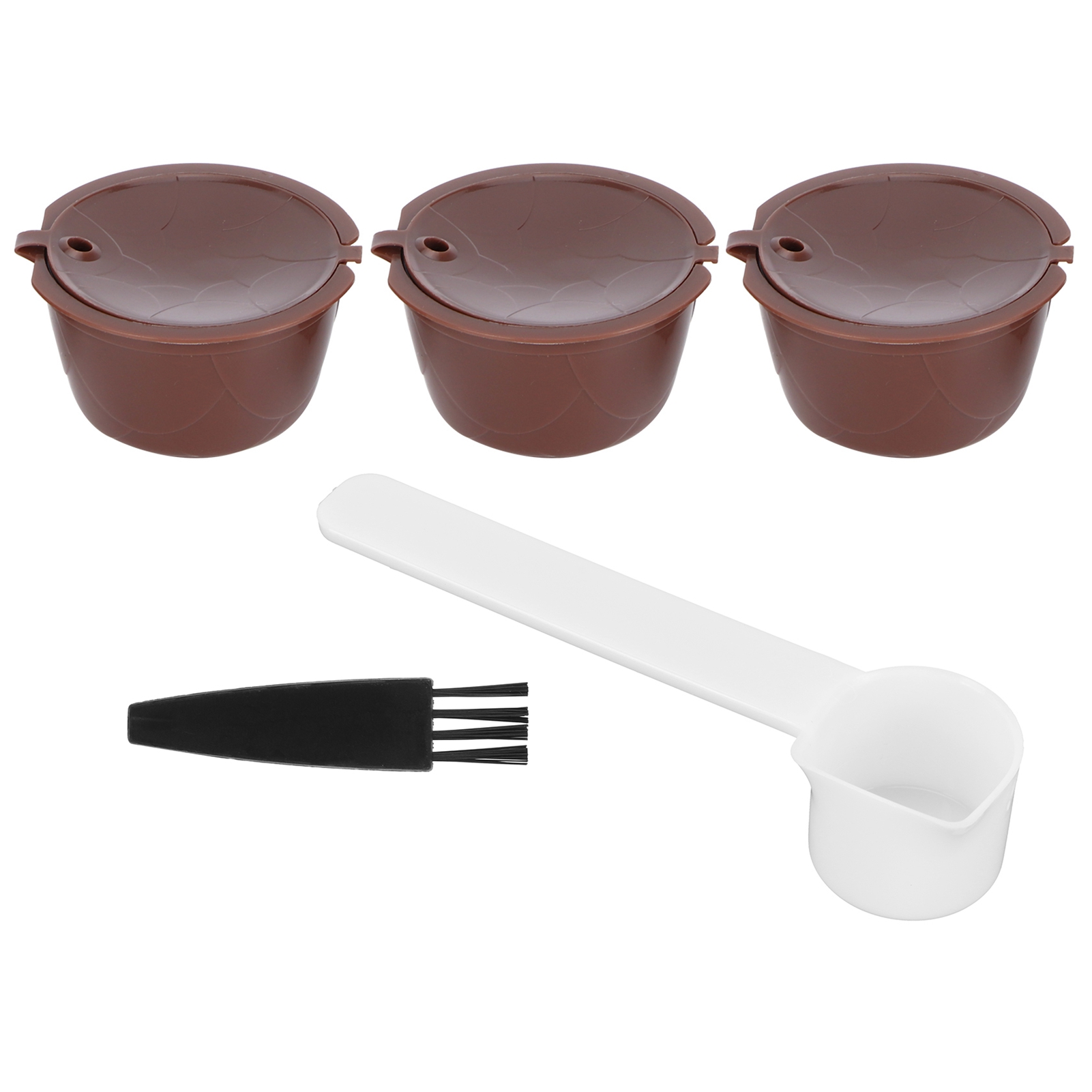 Wiederverwendbares Und Nachfüllbares Kaffeekapsel-set Mit Filter, Kompatibel Mit Der Dolce Gusto Maschine (3 Kaffeekapseln, 1 Löffel, 1 Reinigungsbürste)