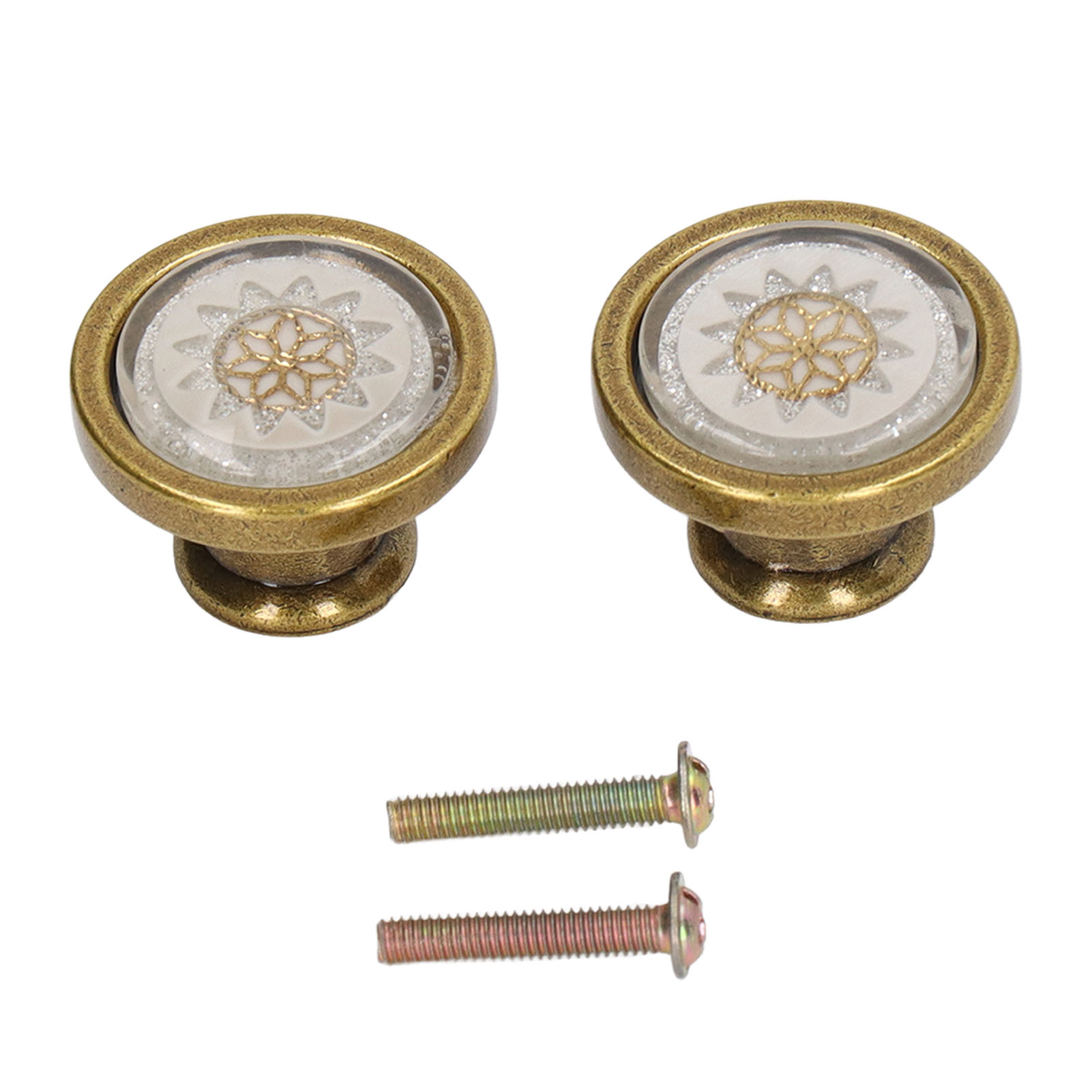 Türgriffsets Für Schränke/möbel Im Antik-stil, Aus Zinklegierung, Rund, Einlochig, Weißkupferfarben.