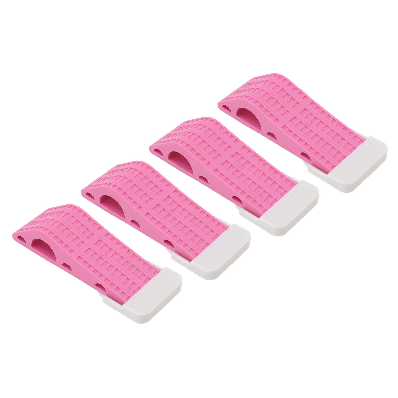 Set Mit 4 Pinkfarbenen, Rutschfesten Und Sicheren Türstoppern Aus Gummi Für Optimale Befestigung.