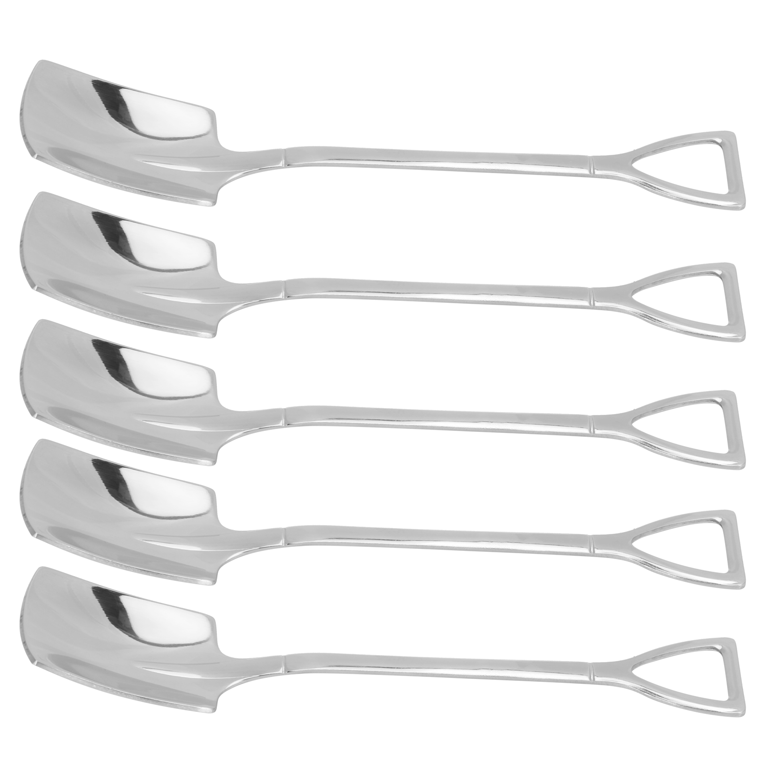 Set Aus 5 Dessertlöffeln Aus Edelstahl 304, Ideal Für Kaffee, Eiscreme, Kuchen Und Andere Desserts.