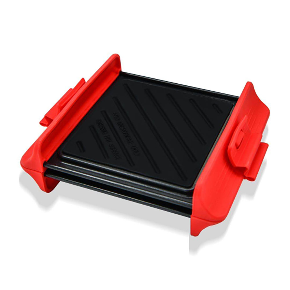 Set Mit 2 Antihaftbeschichteten, Schnell Aufheizenden Kochplatten Für Grill Und Mikrowelle