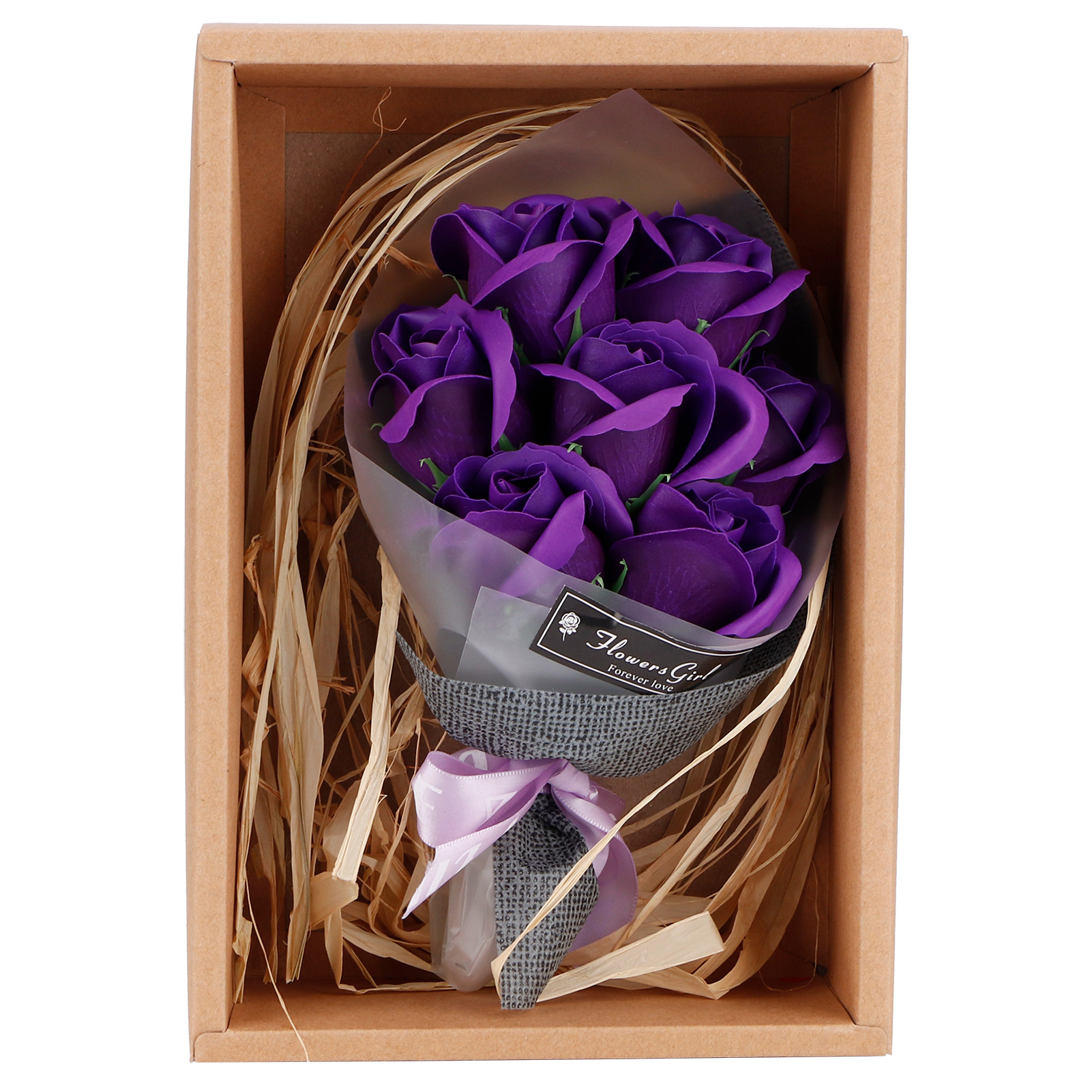 Strauß Künstlicher Seifenrosen, Künstliche Lila Blumen, Als Geschenk Zur Hochzeit Oder Zum Valentinstag