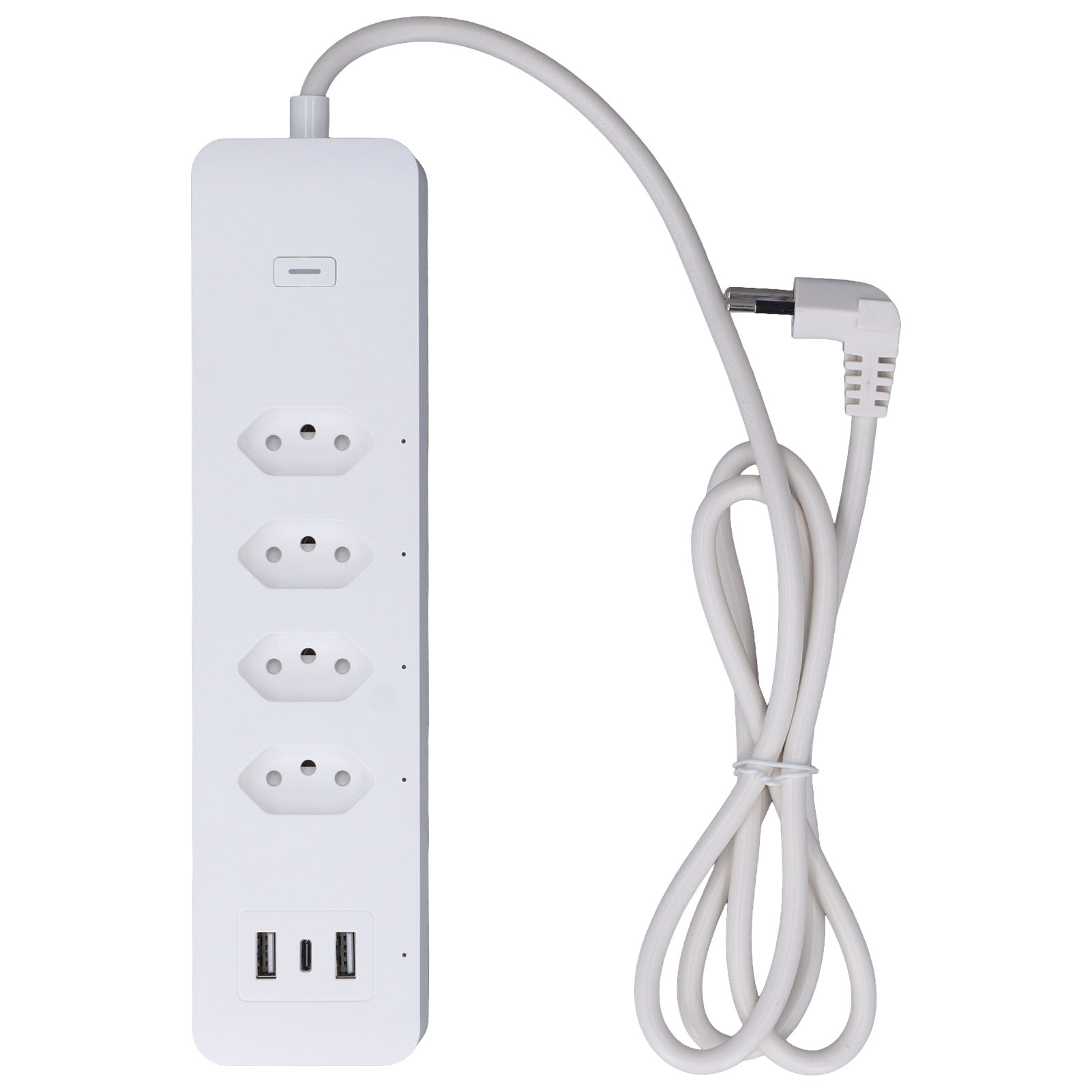 Tuya Wlan-steckdosenleiste Mit Überspannungsschutz, 4 Einzeln Steuerbaren Steckdosen, 2 Usb-anschlüssen Und 1 Usb-c-anschluss, 10 A, 250 V, Brasilianischer Stecker