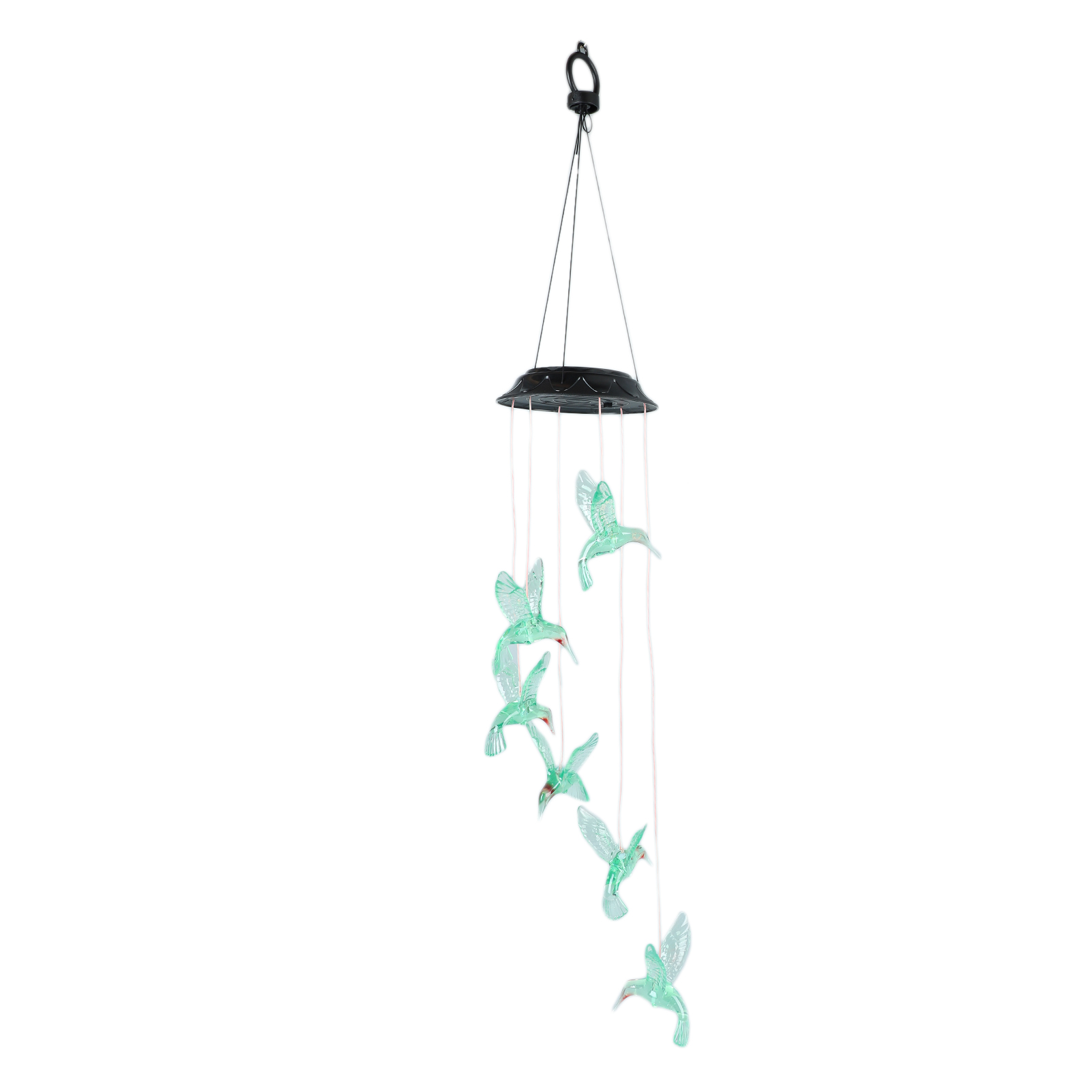 Windspiel Im Kolibri-stil Mit Bunten Solarlichtern, Abs-gartenglocke Für Terrasse, Garten Oder Schlafzimmer