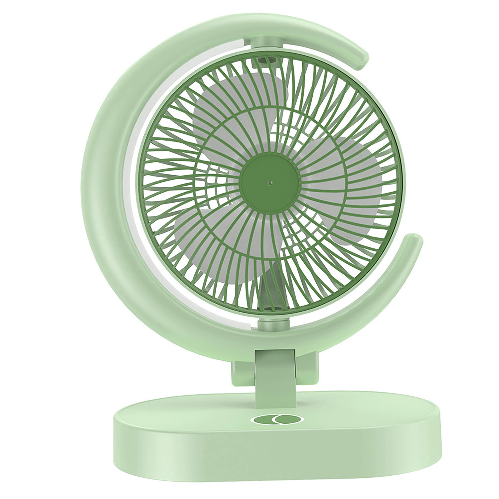Wiederaufladbarer Usb-tischventilator, Leise, Klein Und Tragbar, Mit Eingebautem Licht Für Zuhause, Reisen Und Büro (grün).
