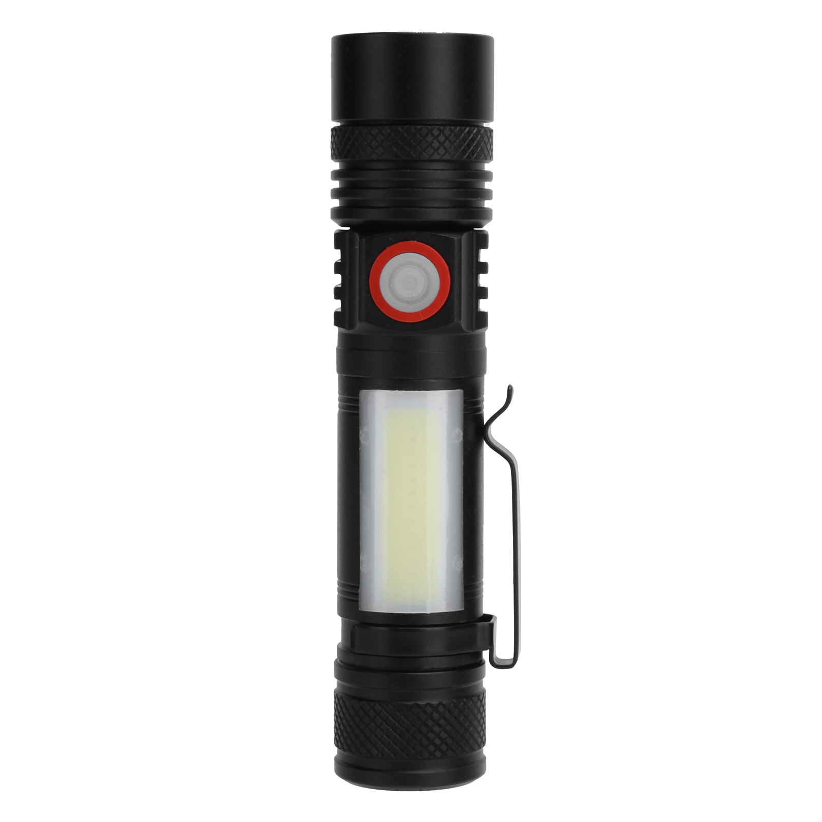 Elektrische Taschenlampe T6+cob Mit Teleskopzoom, Leistungsstark, Zwei Lichtquellen Für Den Außeneinsatz