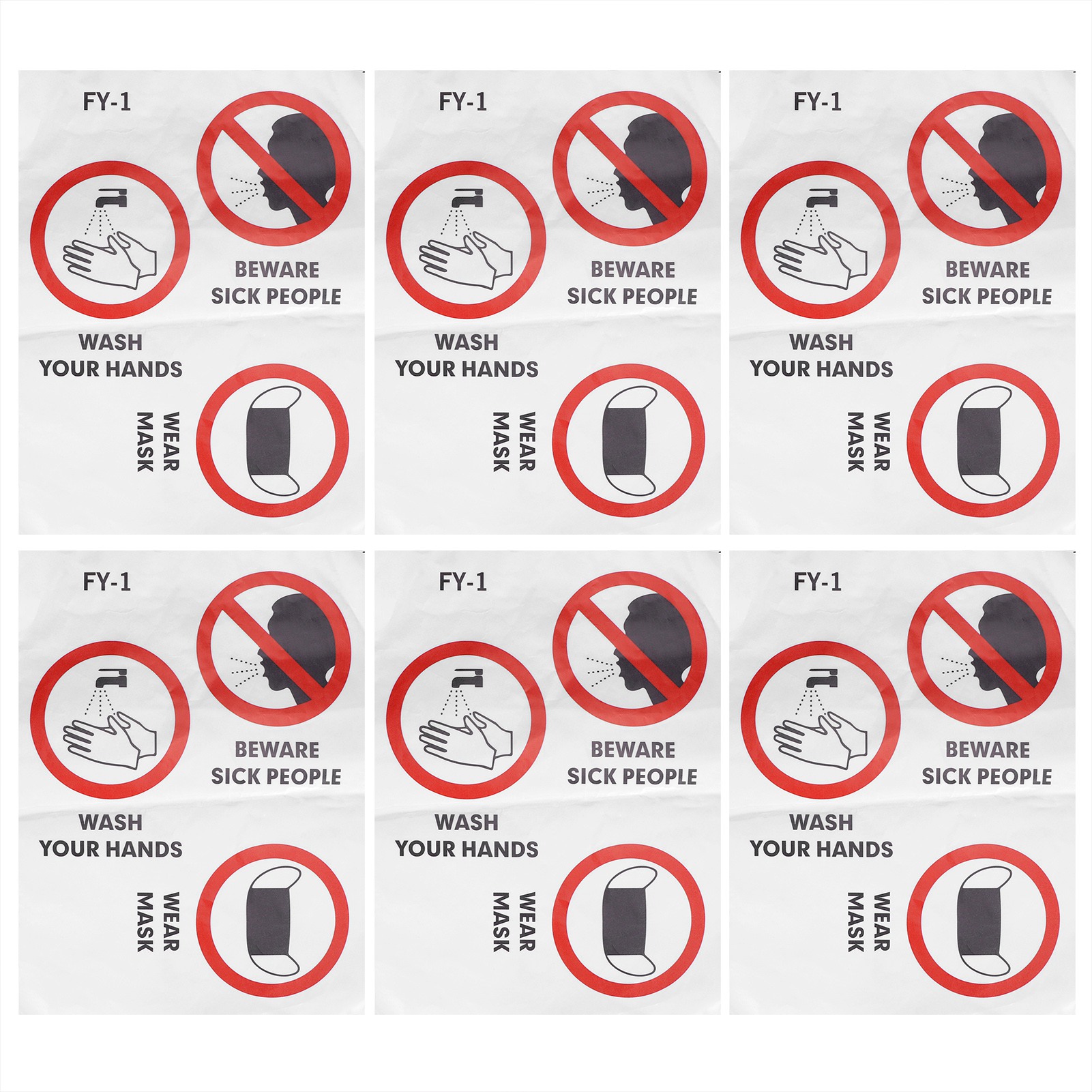 Set Mit 6 Wandaufklebern Mit Der Aufschrift „vorsicht“ In Englischer Sprache, Erinnerungsspruch, Für Krankenhaus, Geschäft Oder Schule