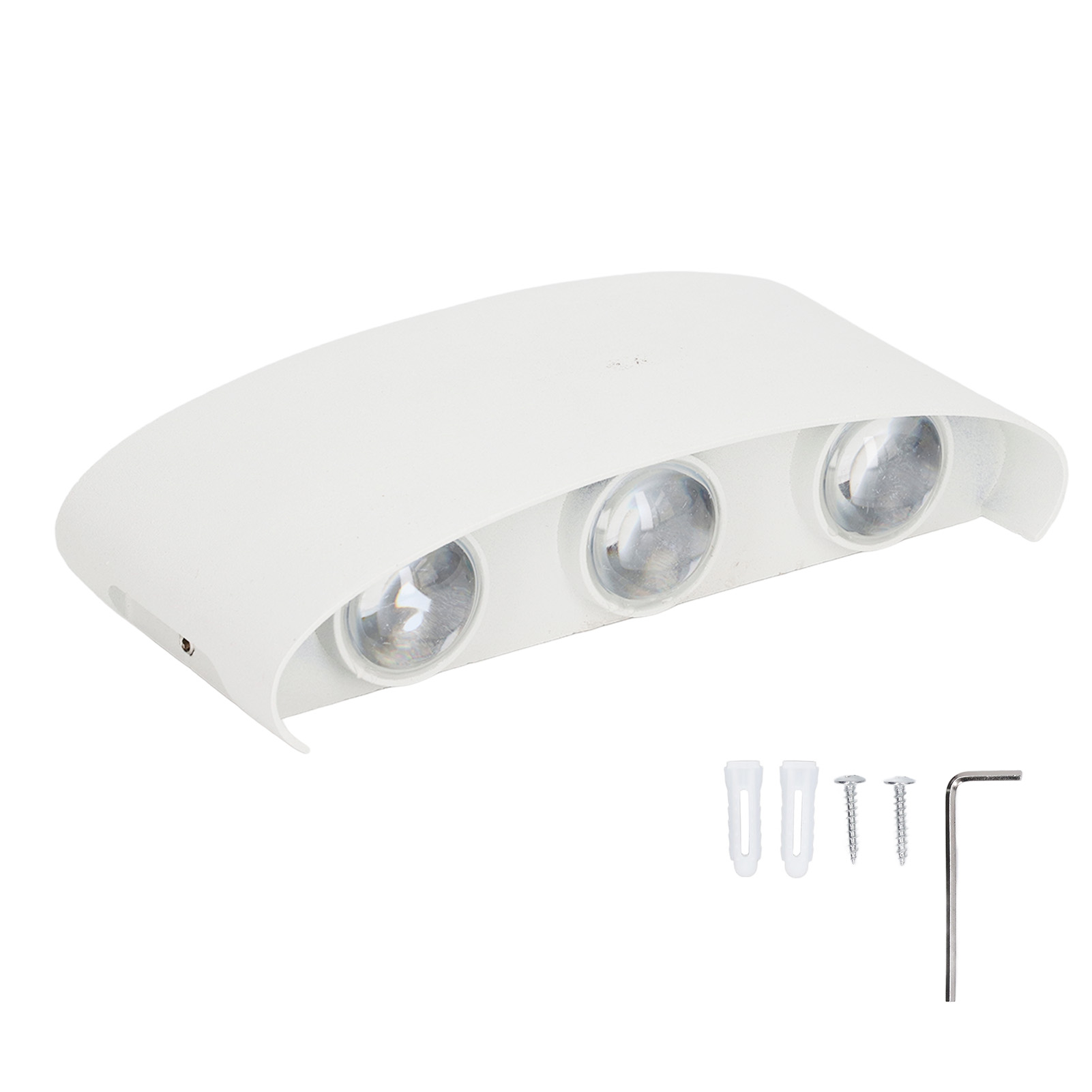 Moderne Led-wandleuchte Aus Wasserdichter Aluminiumlegierung, Weißes Gehäuse, 90–265 V, Warmweißes Licht
