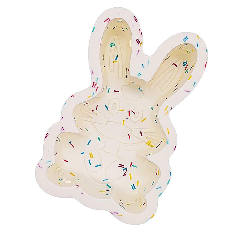 3d-silikonform In Hasenform Mit Antihaftbeschichtung, Gebäckform Für Fondant, Seife, Gelee Und Andere Backwaren.