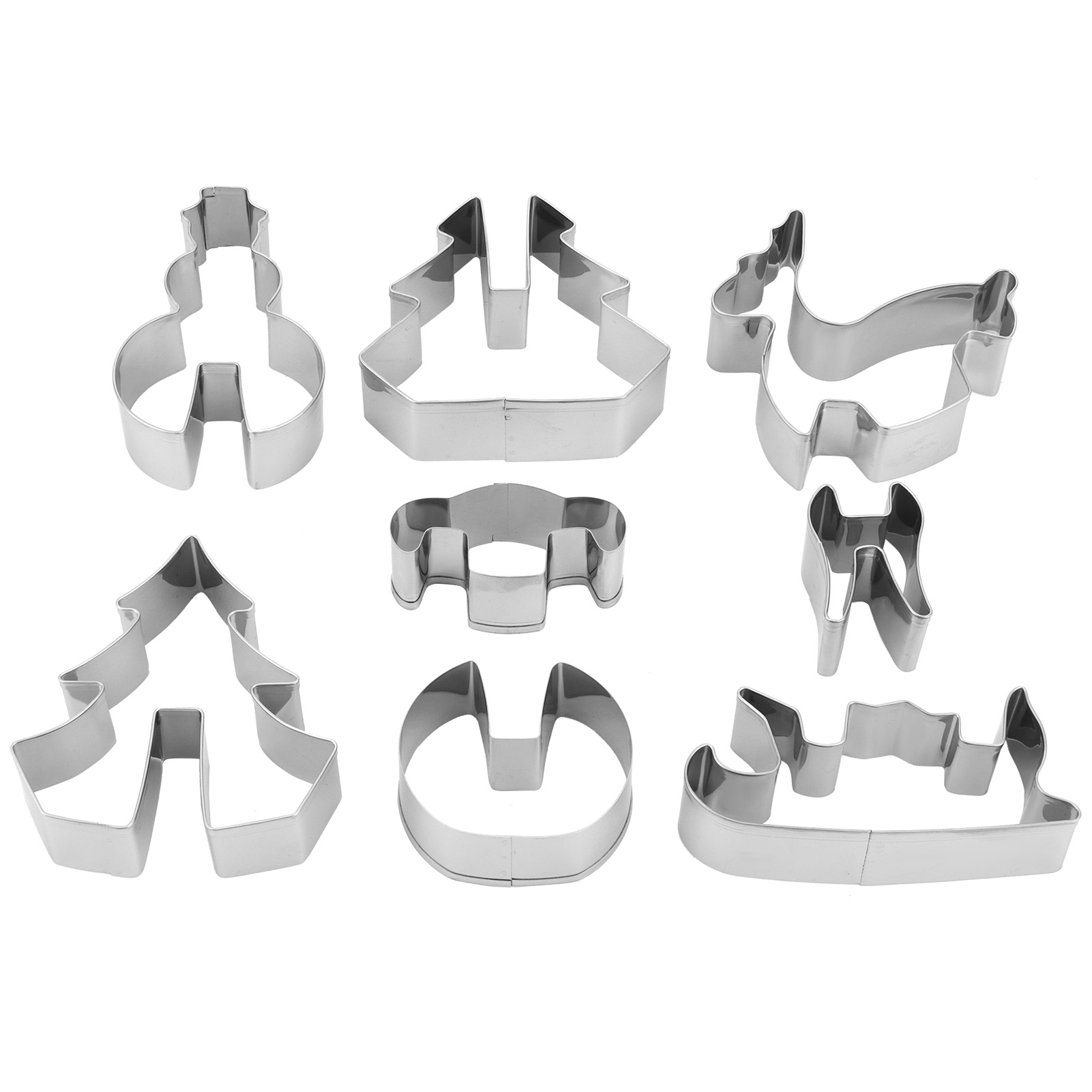 Set Mit 8 Großen Ausstechformen, Weihnachtsplätzchenformen, Schneidewerkzeugen Und Backzubehör