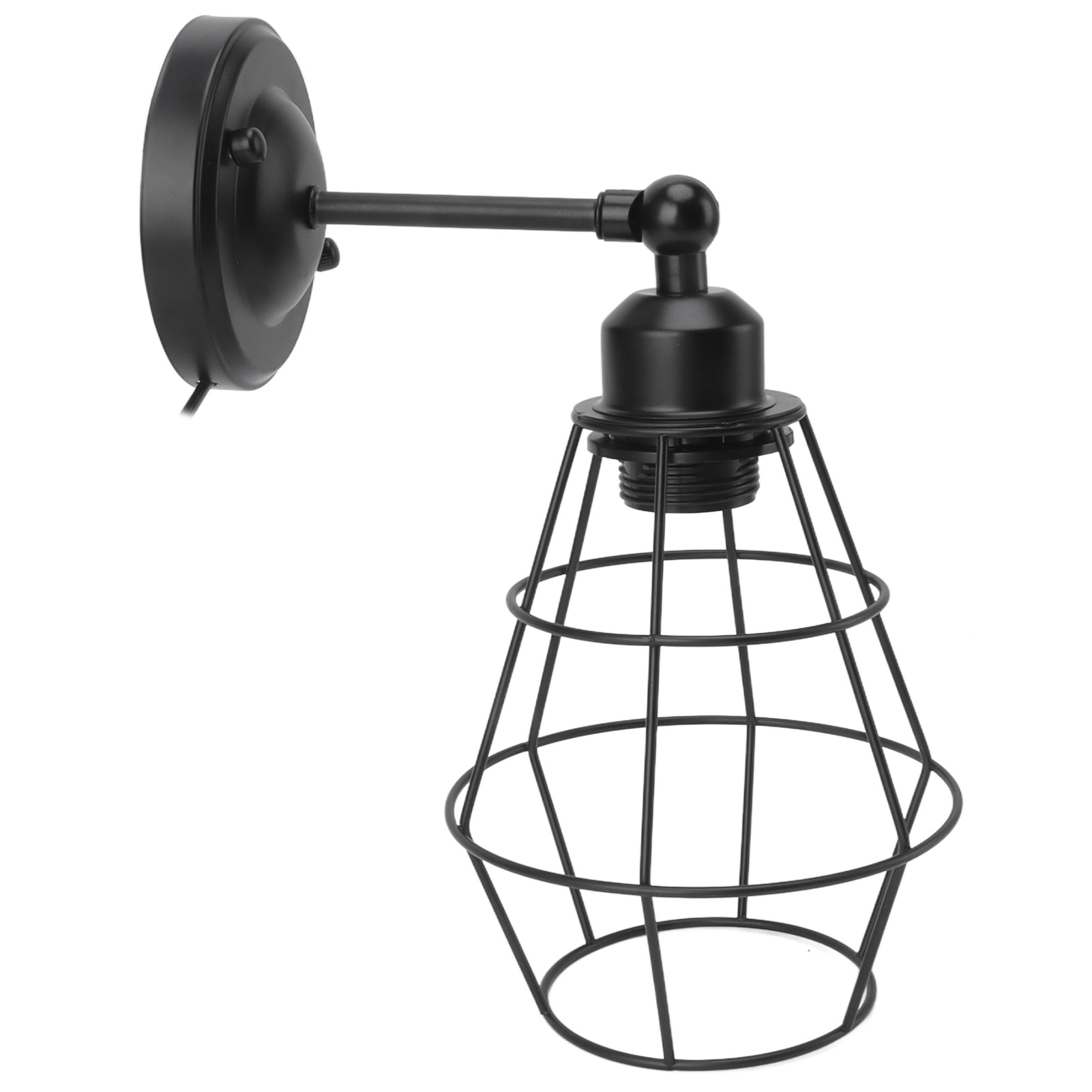 Wandleuchte Im Vintage-industriestil, Landhausstil, Mit E27/e26-fassung Und Schalter, Europäischer Stecker 100-240 V.